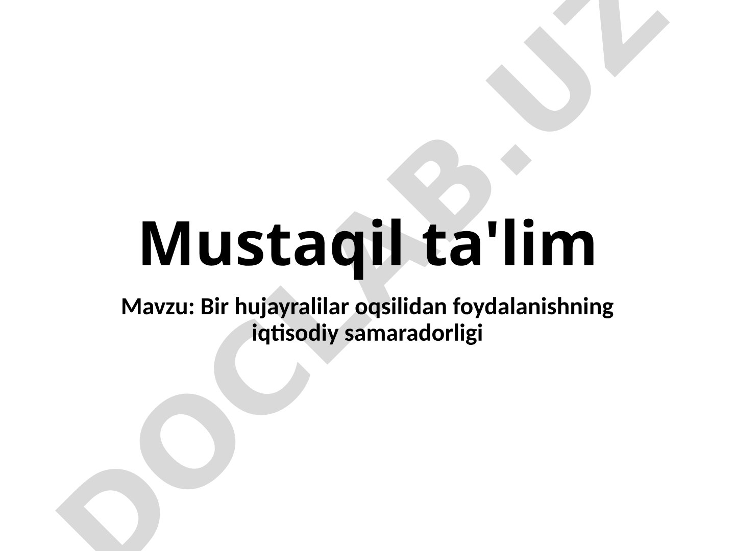 Bir hujayralilar oqsilidan foydalanishning iqtisodiy samaradorligi