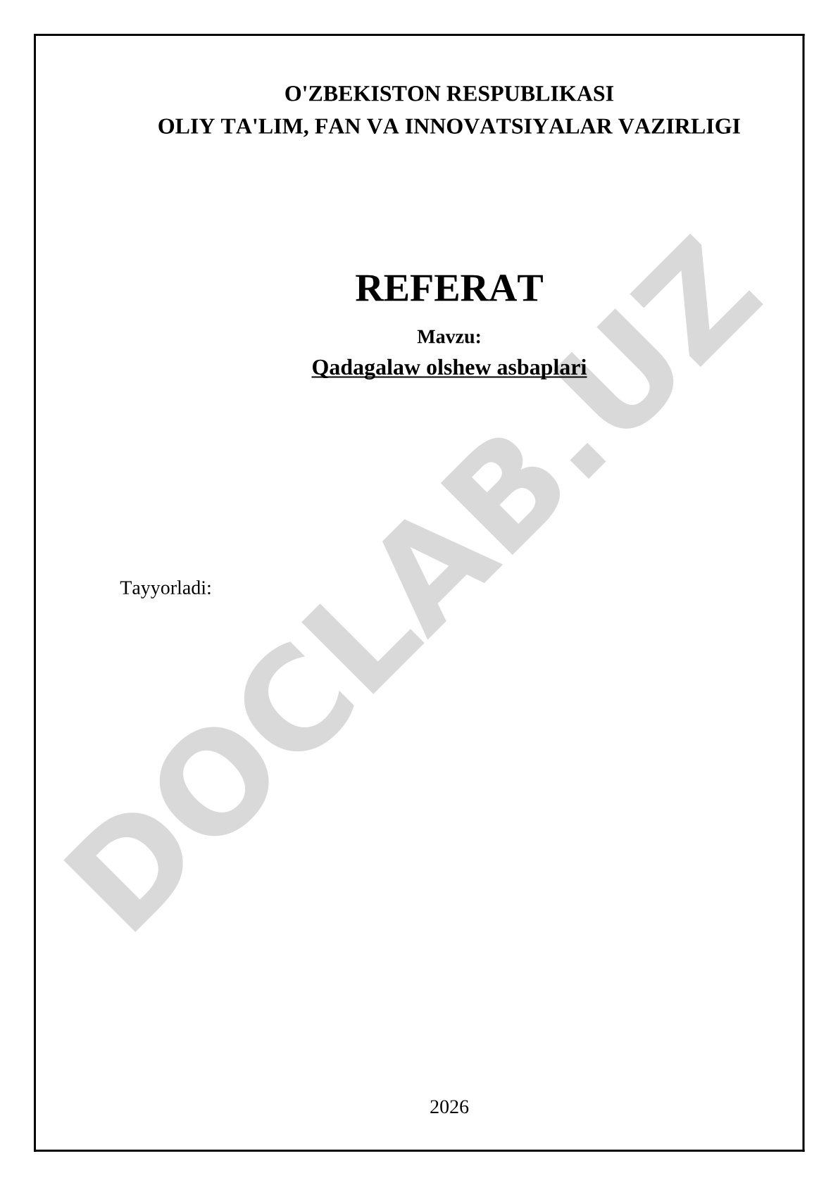 Qadagalaw olshew asbaplari