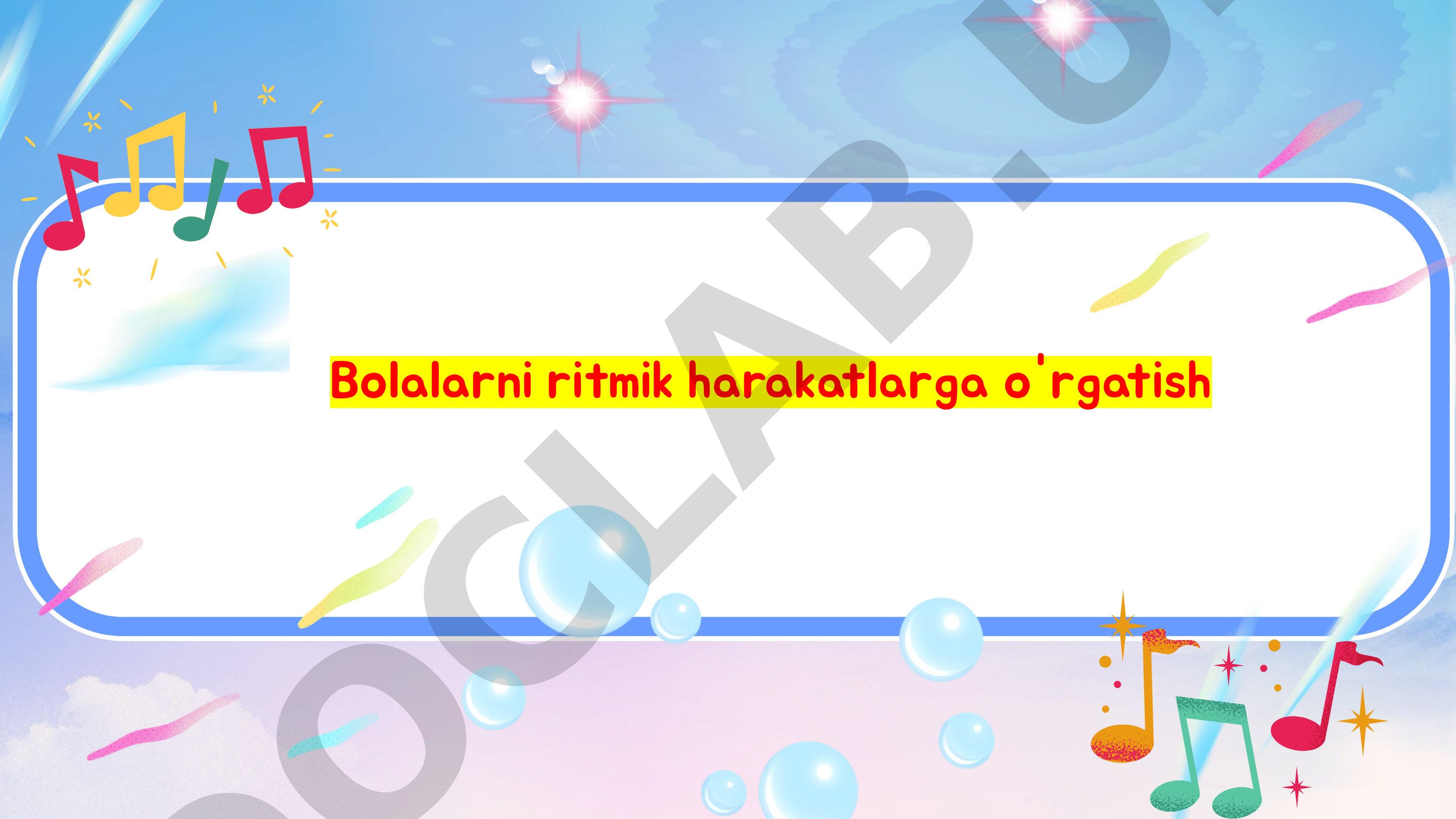 Bolalarni ritmik harakatlarga o'rgatish