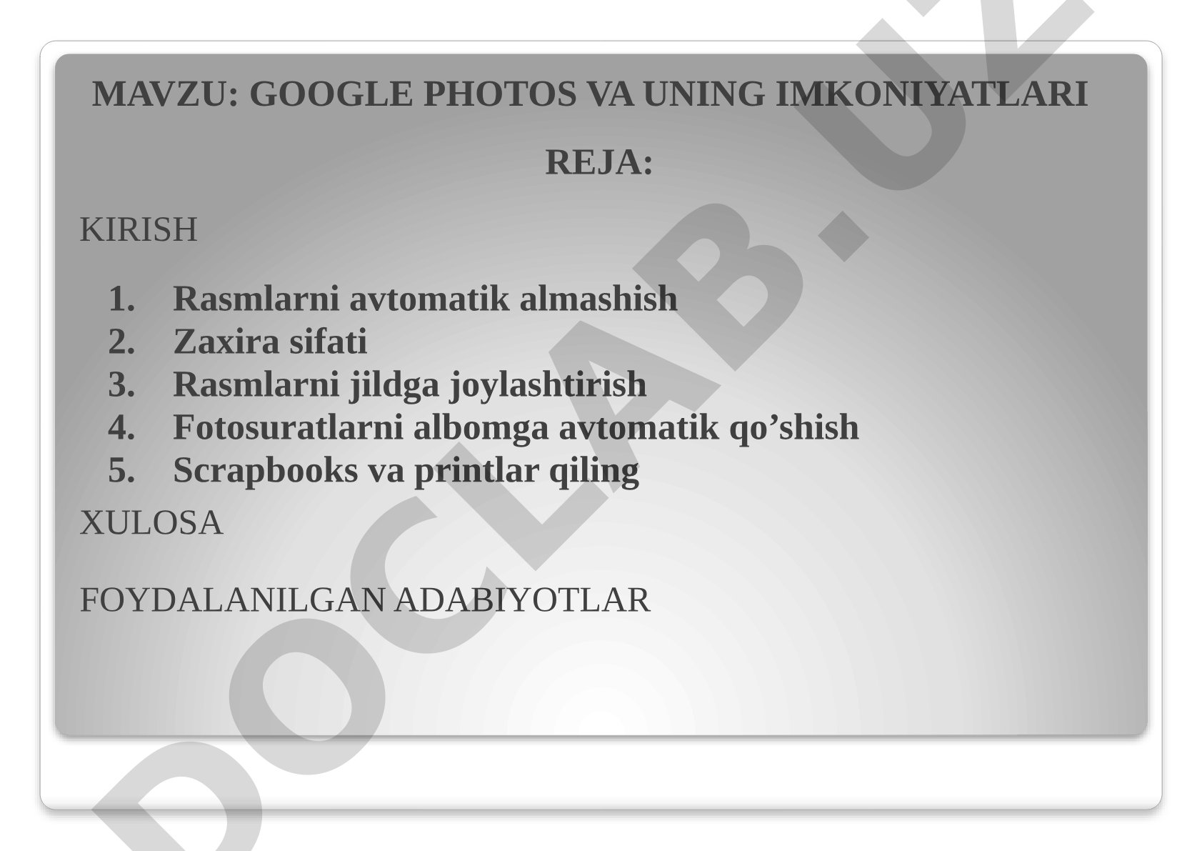 Google Photos va uning imkoniyatlari