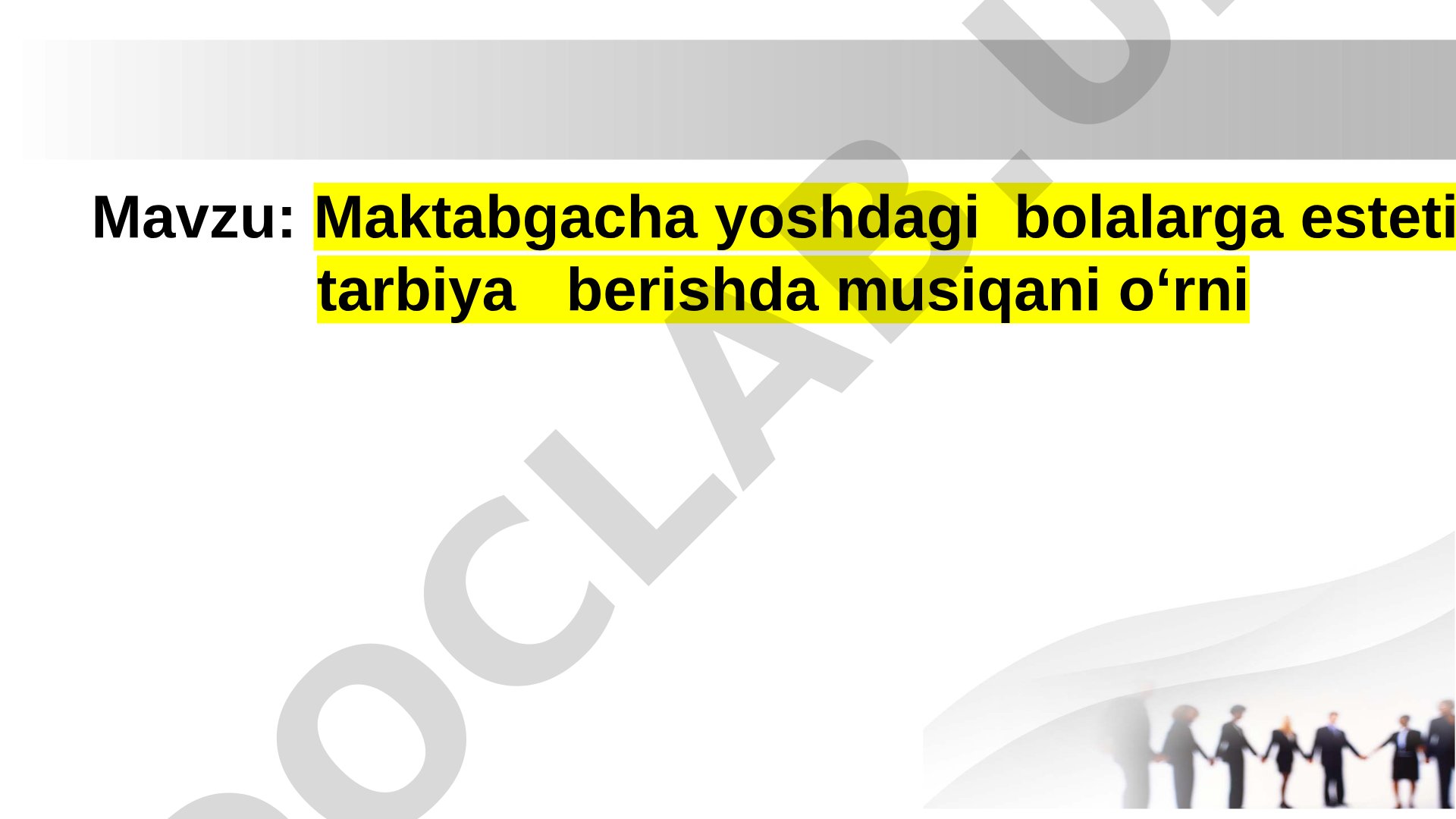 Maktabgacha yoshdagi bolalarga estetik tarbiya berishda musiqani o'rni