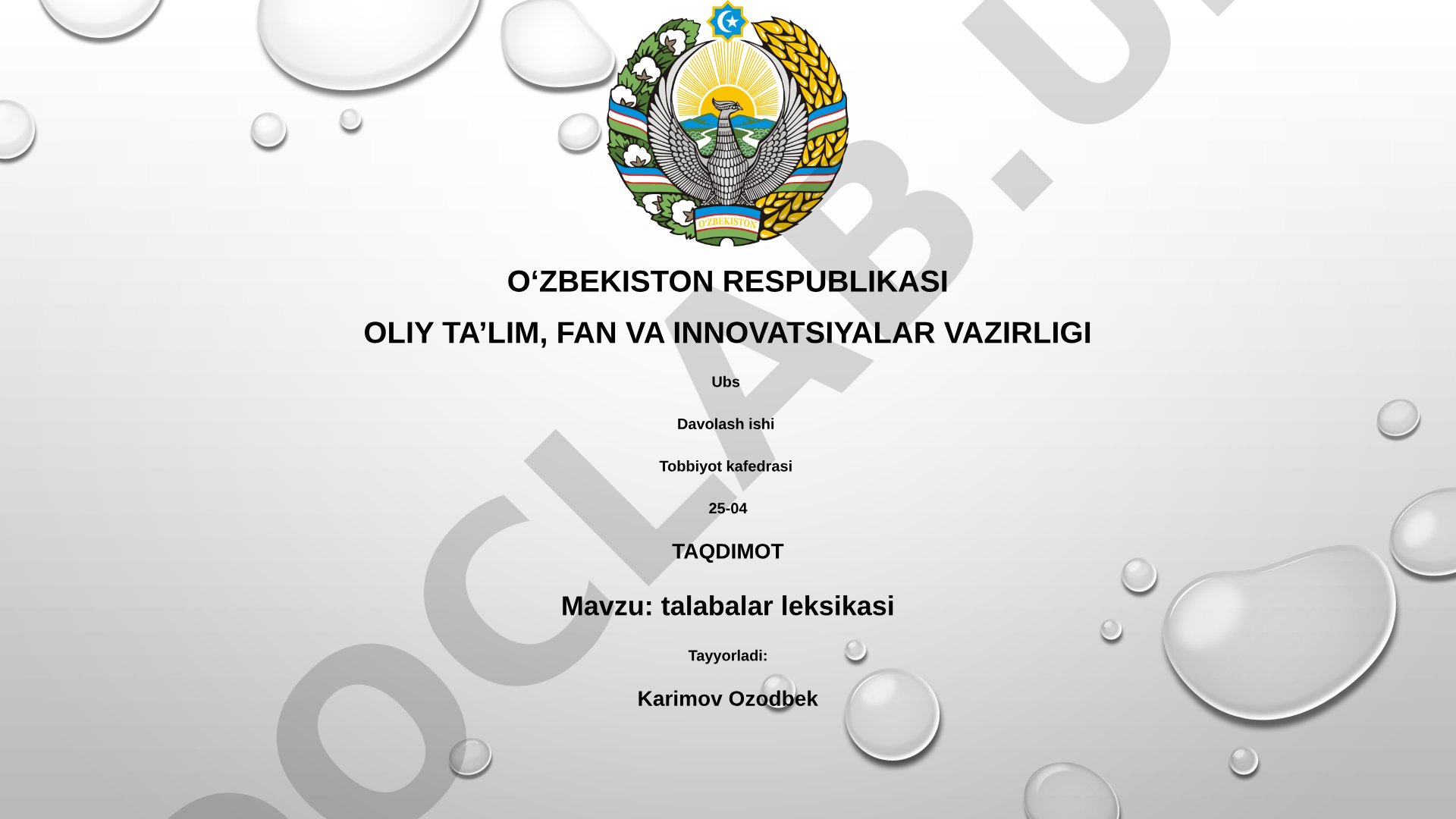Talabalar leksikasi