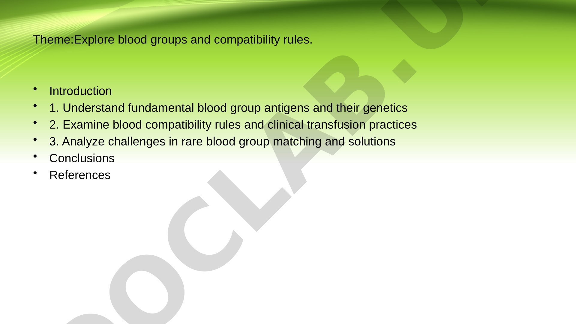 Explore blood groups and compatibility rules
