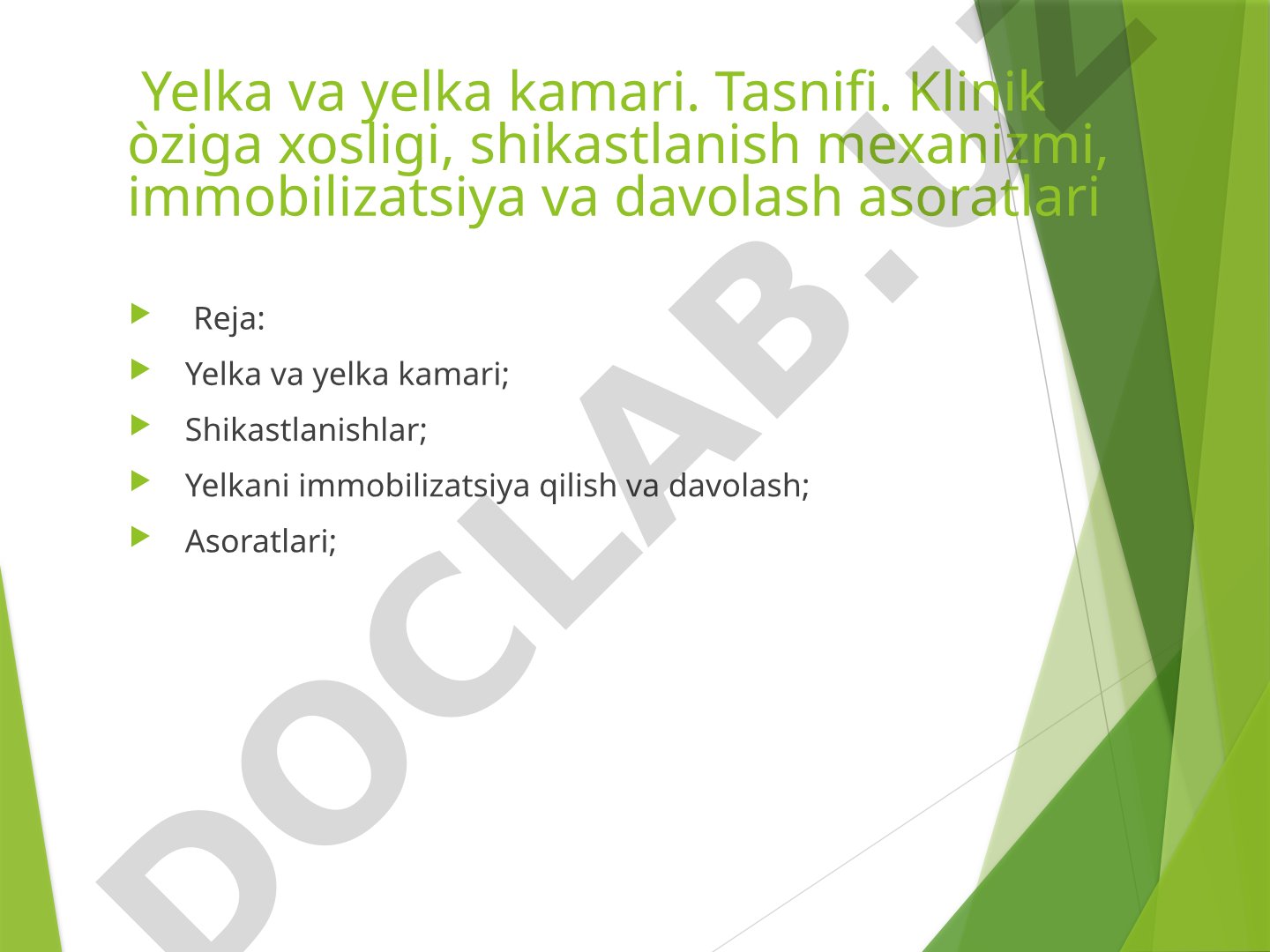 Yelka va yelka kamari shikastlanishlari