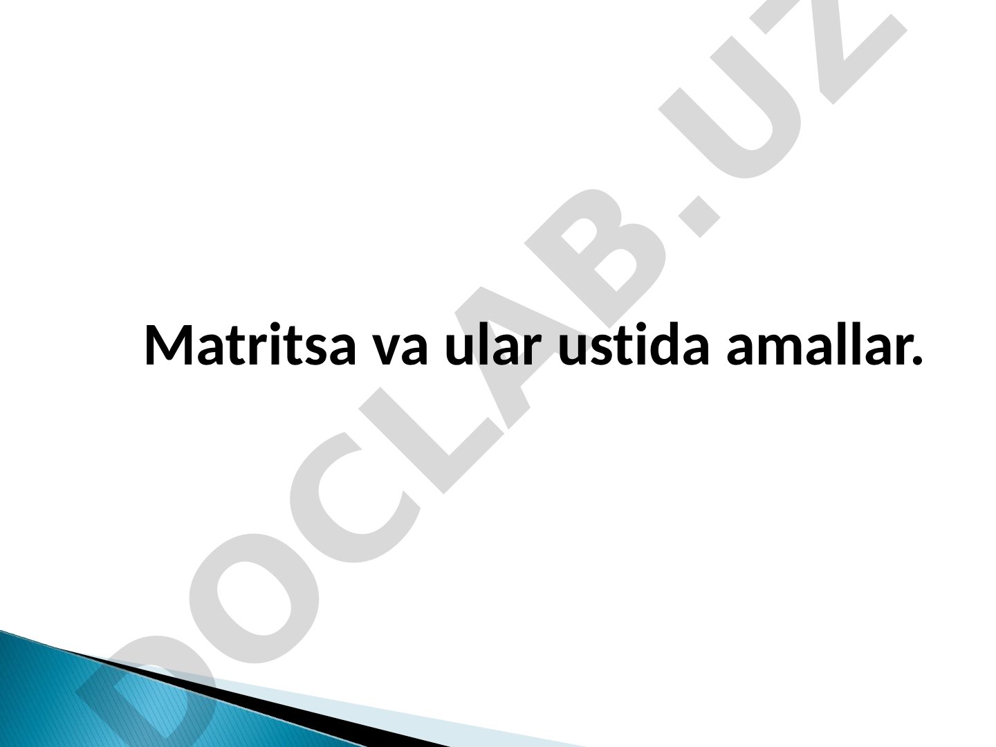 Matritsa va ular ustida amallar