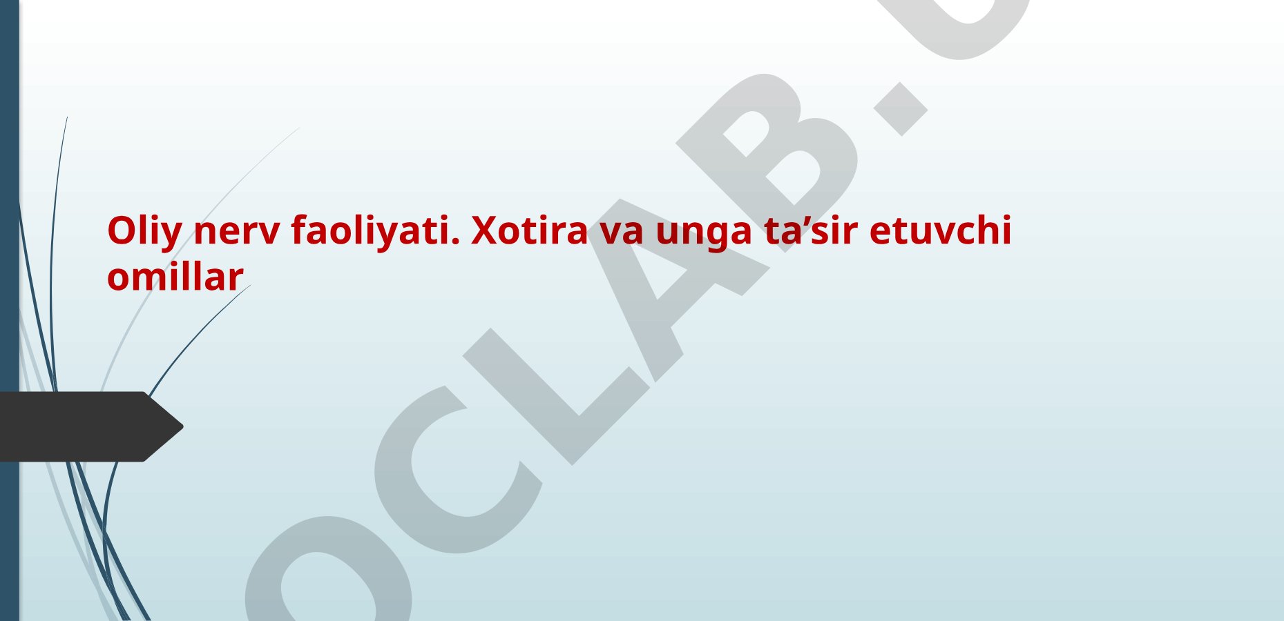 Oliy nerv faoliyati. Xotira va unga ta'sir etuvchi omillar