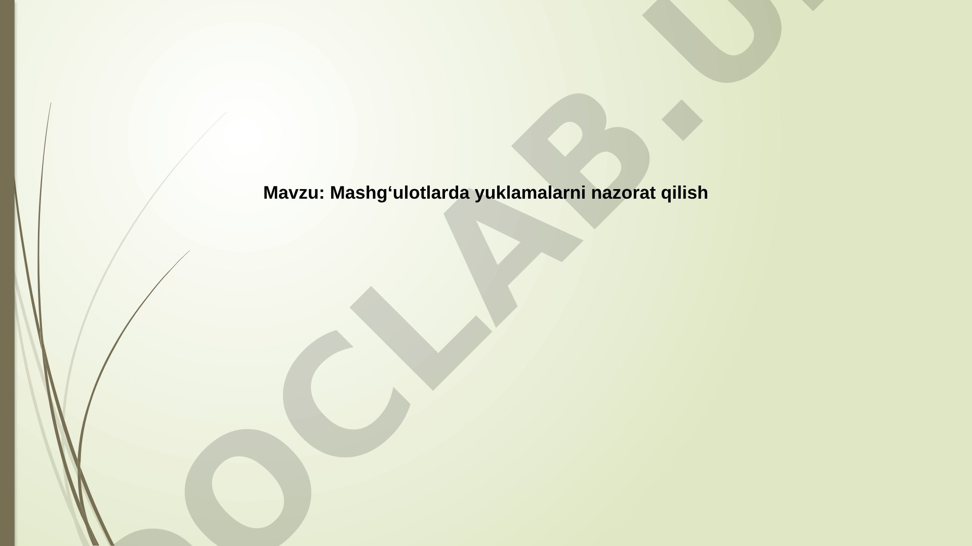 Mashg'ulotlarda yuklamalarni nazorat qilish