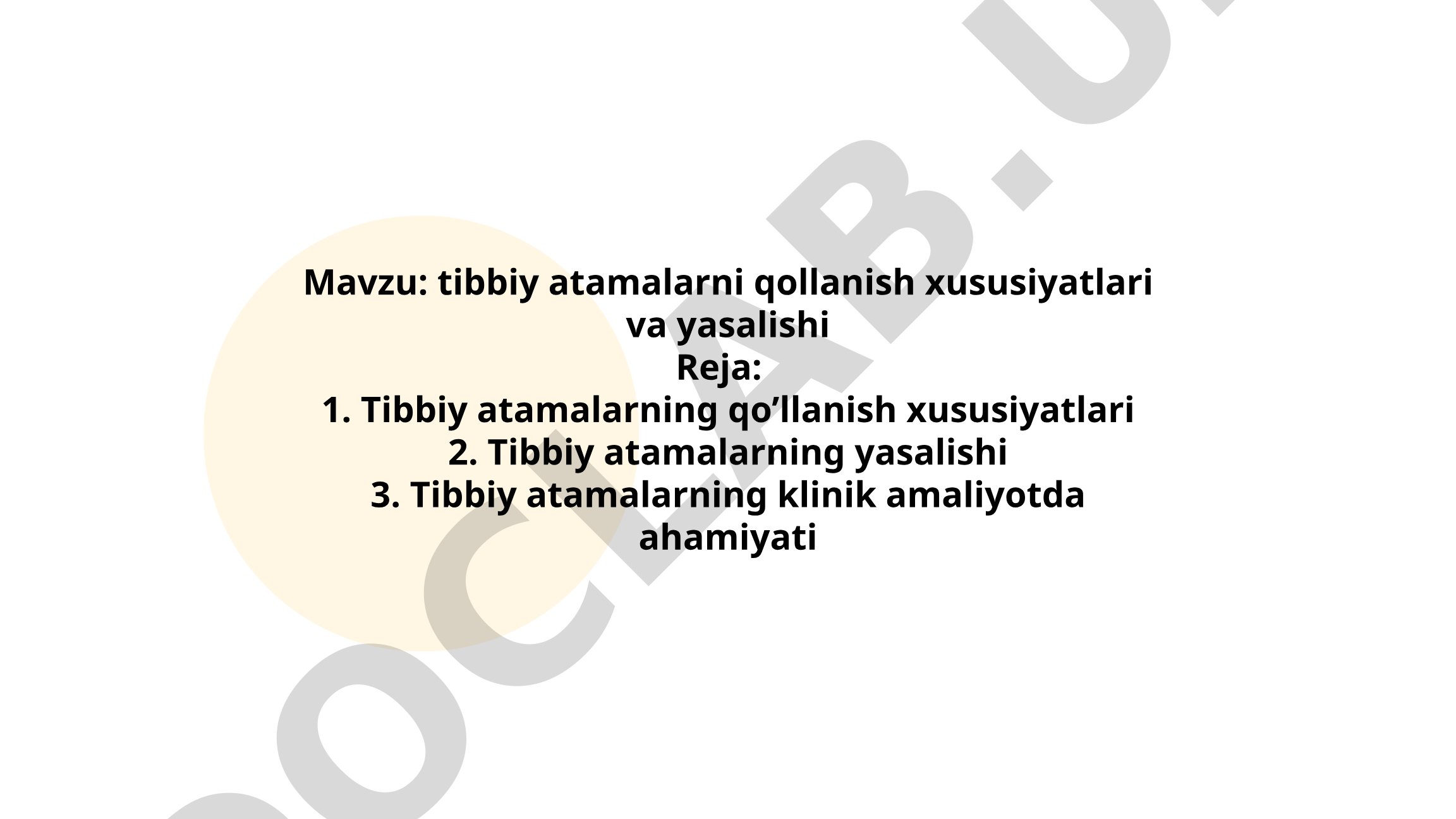 Tibbiy atamalarni qo'llanish xususiyatlari va yasalishi