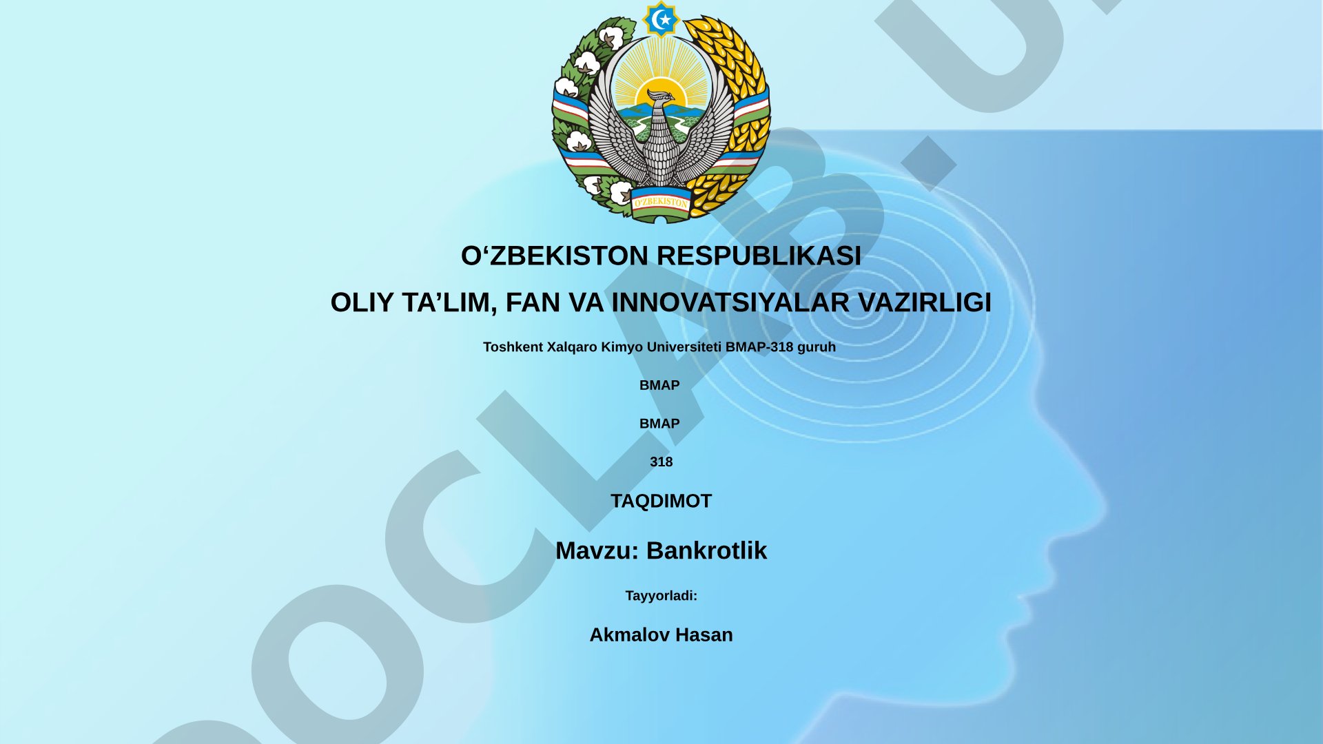 Bankrotlikning huquqiy asoslari va jarayonlari
