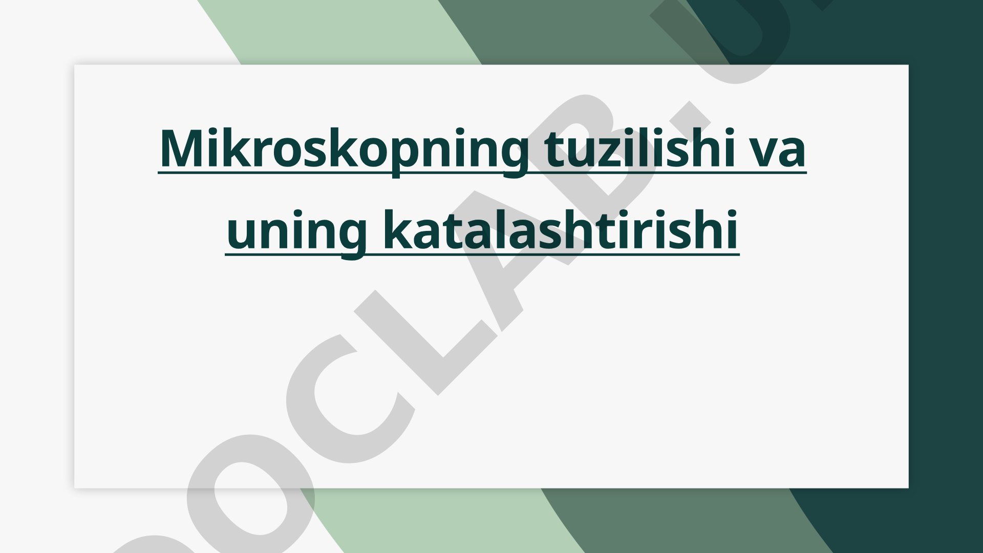 Mikroskopning tuzilishi va uning kattalashtirishi
