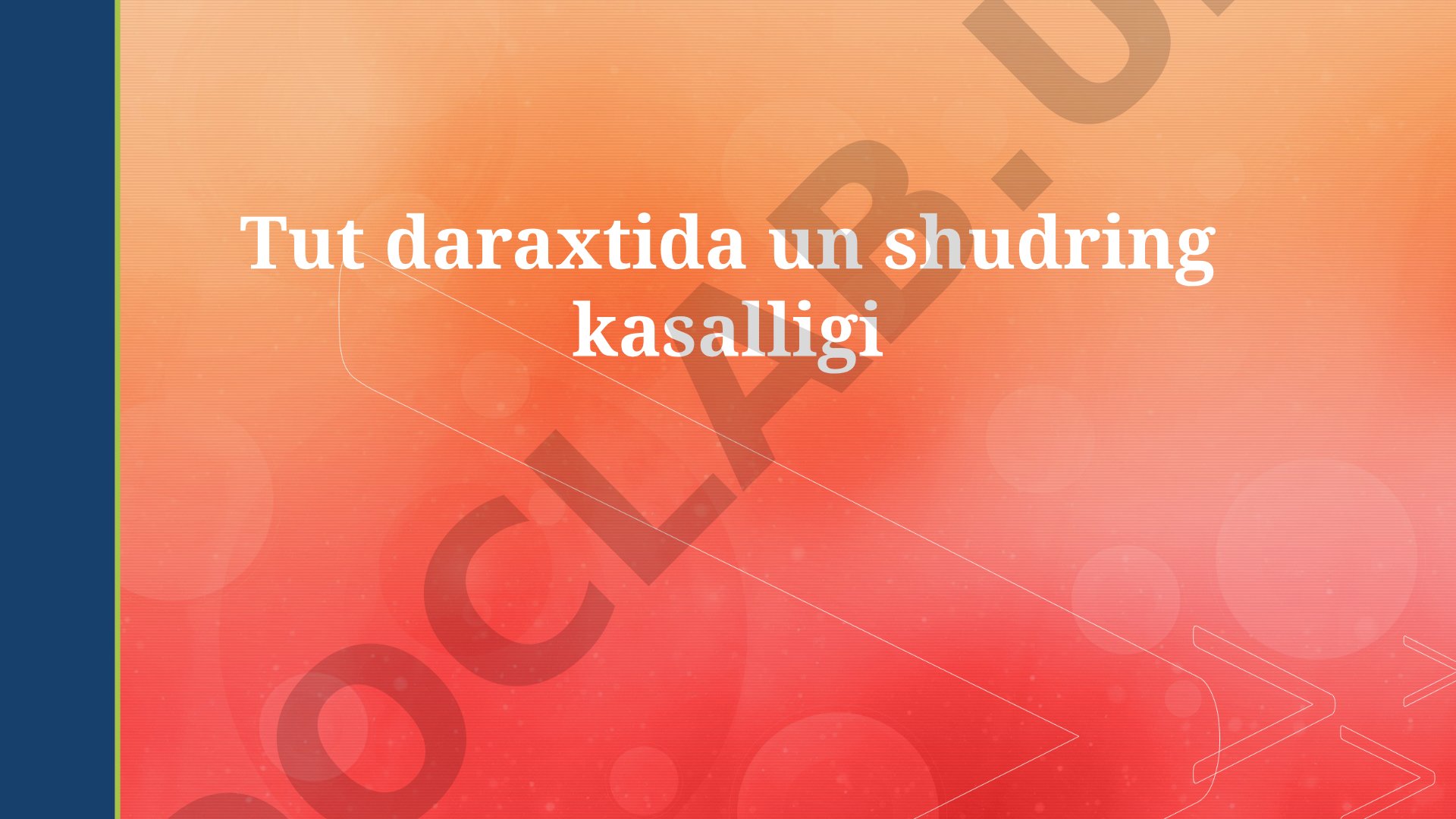 Tut daraxtida un shudring kasalligi