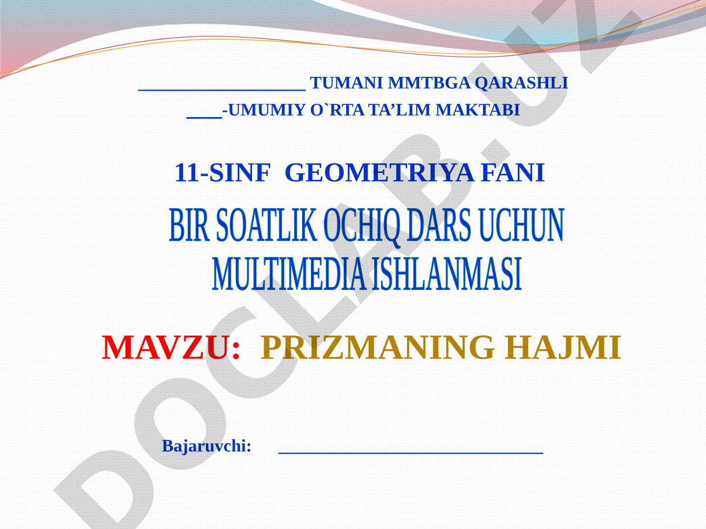 Prizmaning hajmi