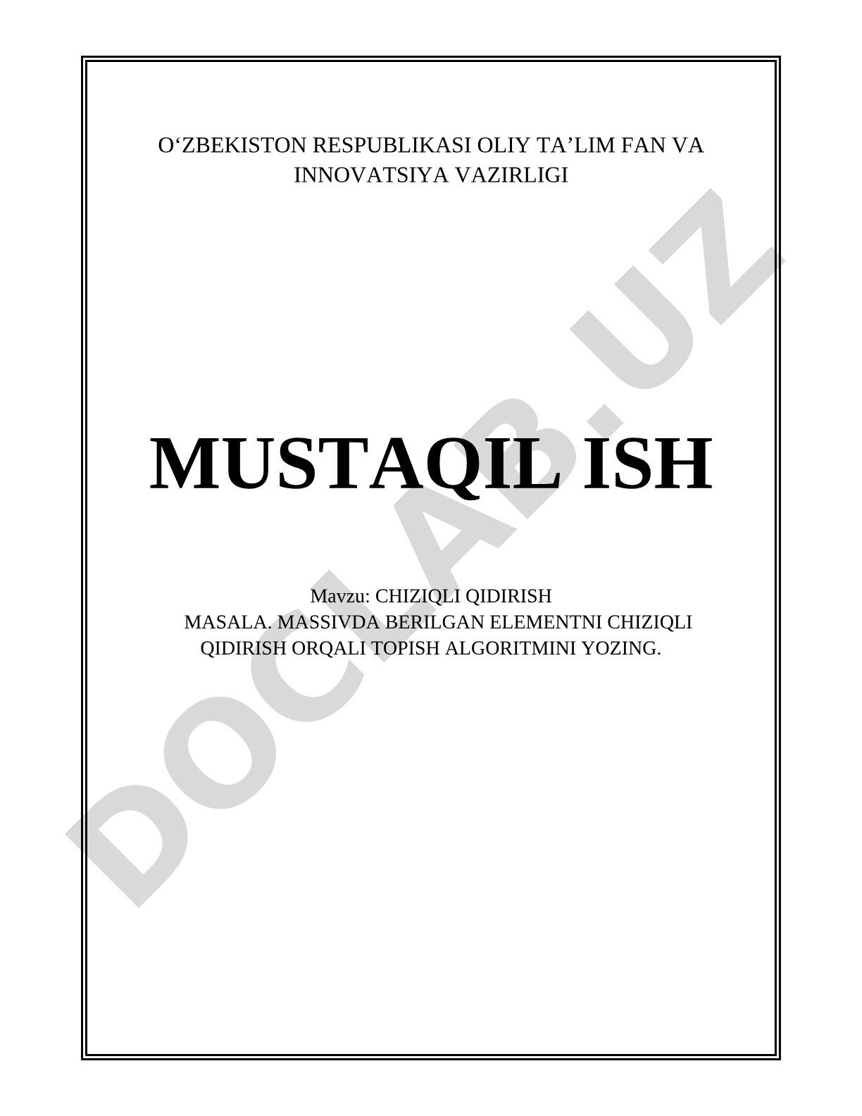 Chiziqli qidirish: massivda elementni topish algoritmi