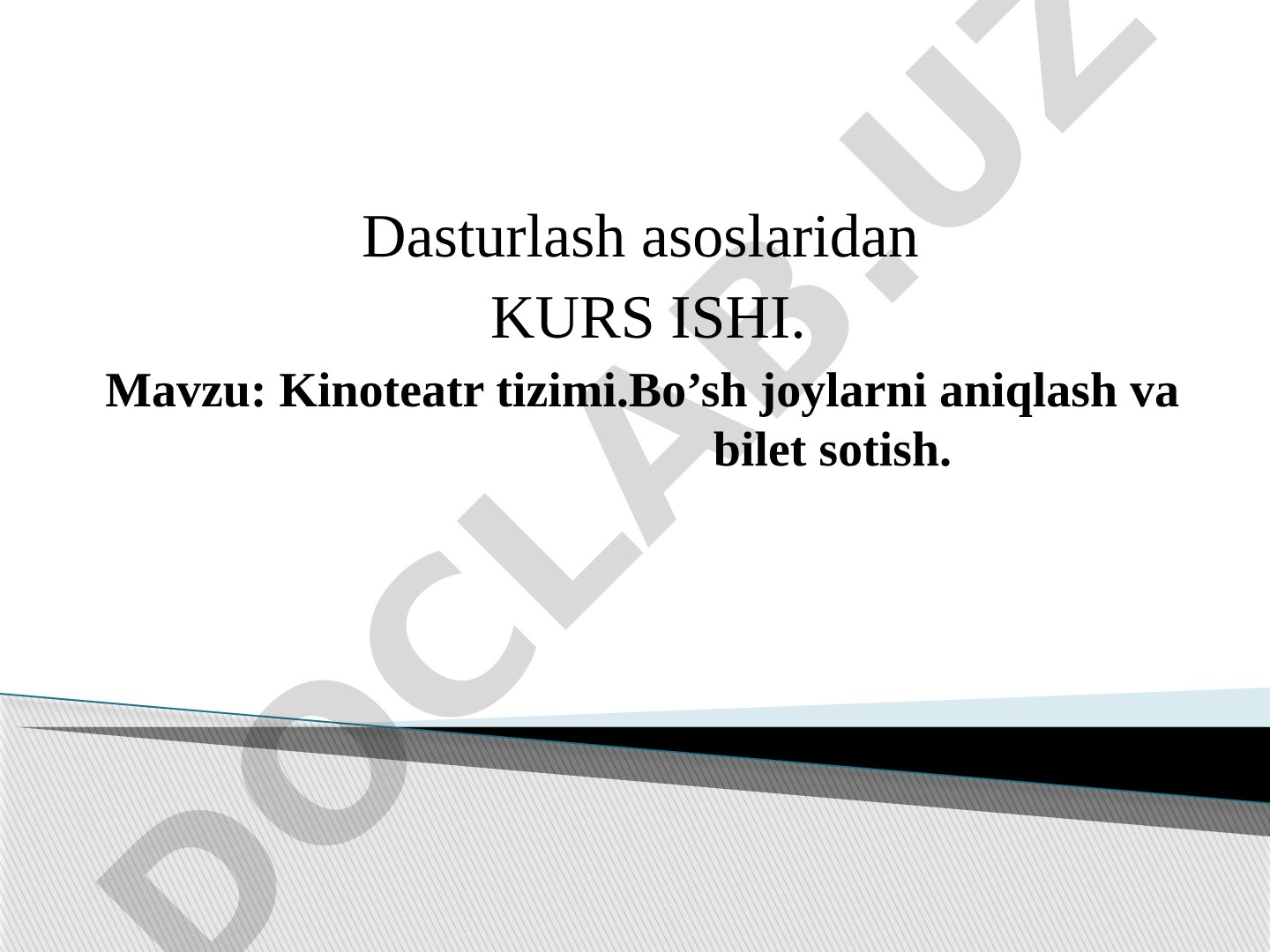 Kinoteatr tizimi.Bo’sh joylarni aniqlash va bilet sotish