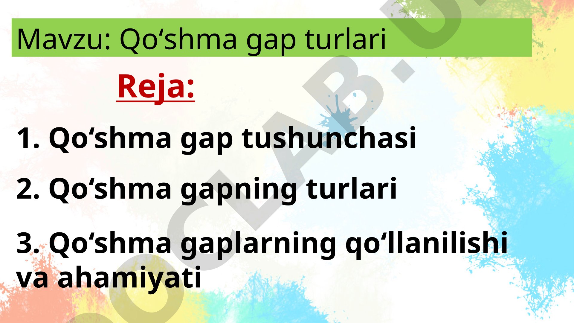 Qoʻshma gap tushunchasi, turlari va qoʻllanilishi haqida taqdimot
