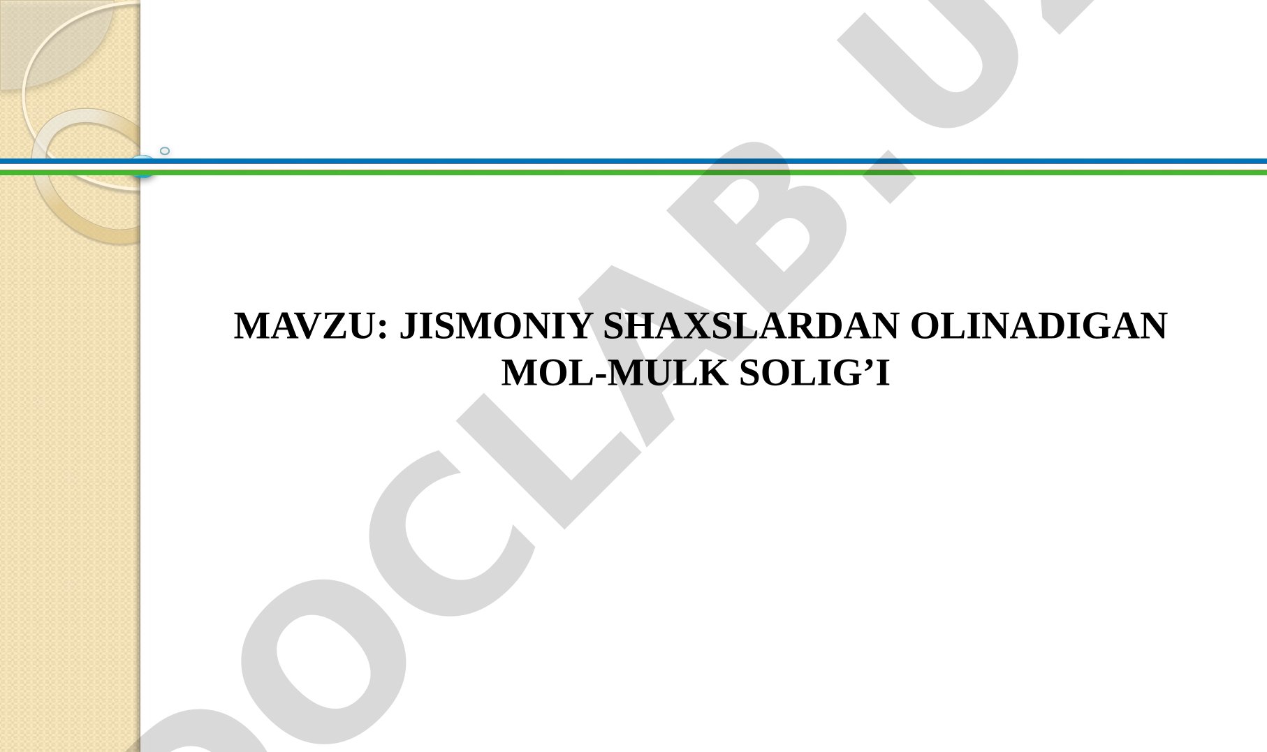 Jismoniy shaxslardan olinadigan mol-mulk solig'i