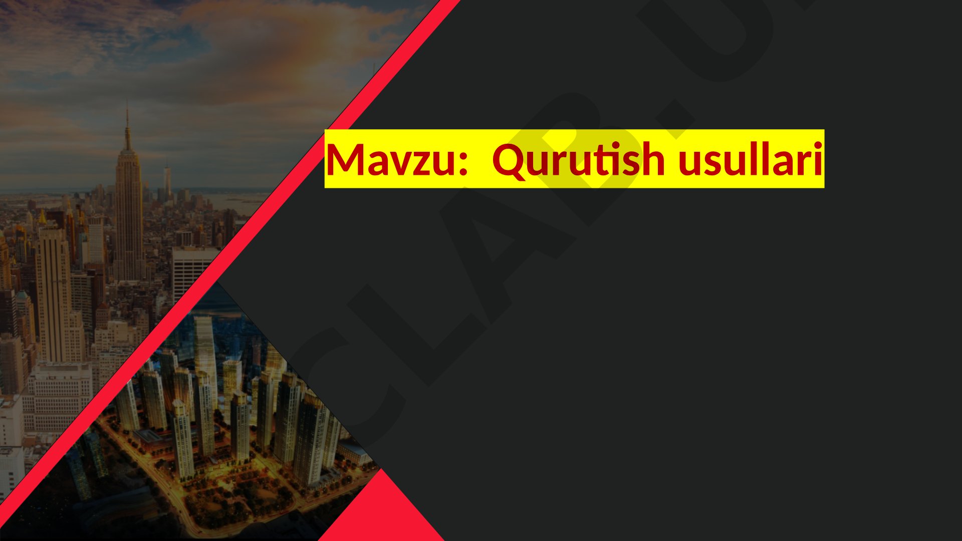 Taqdimotda quritishning turli usullari haqida umumiy ma'lumot berilgan