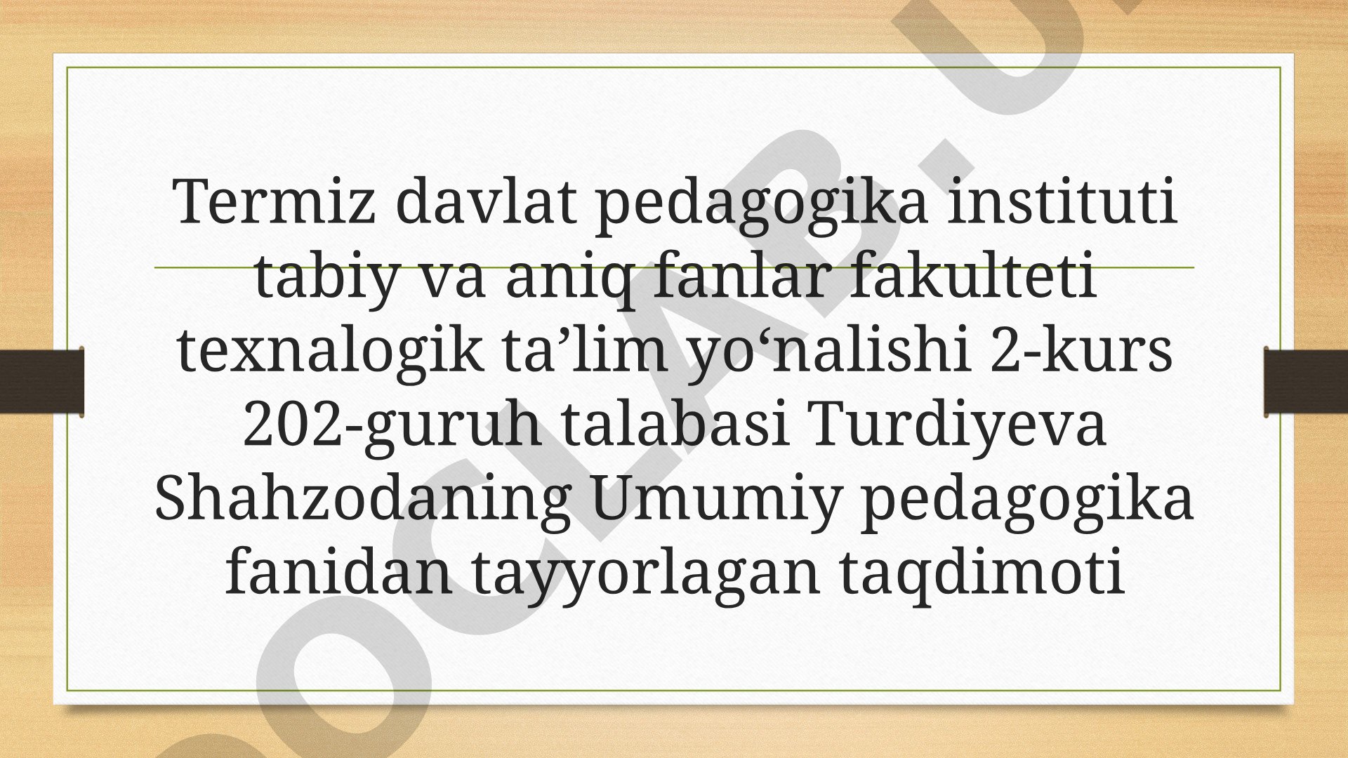 Tarbiyaning maqsad va vazifalari