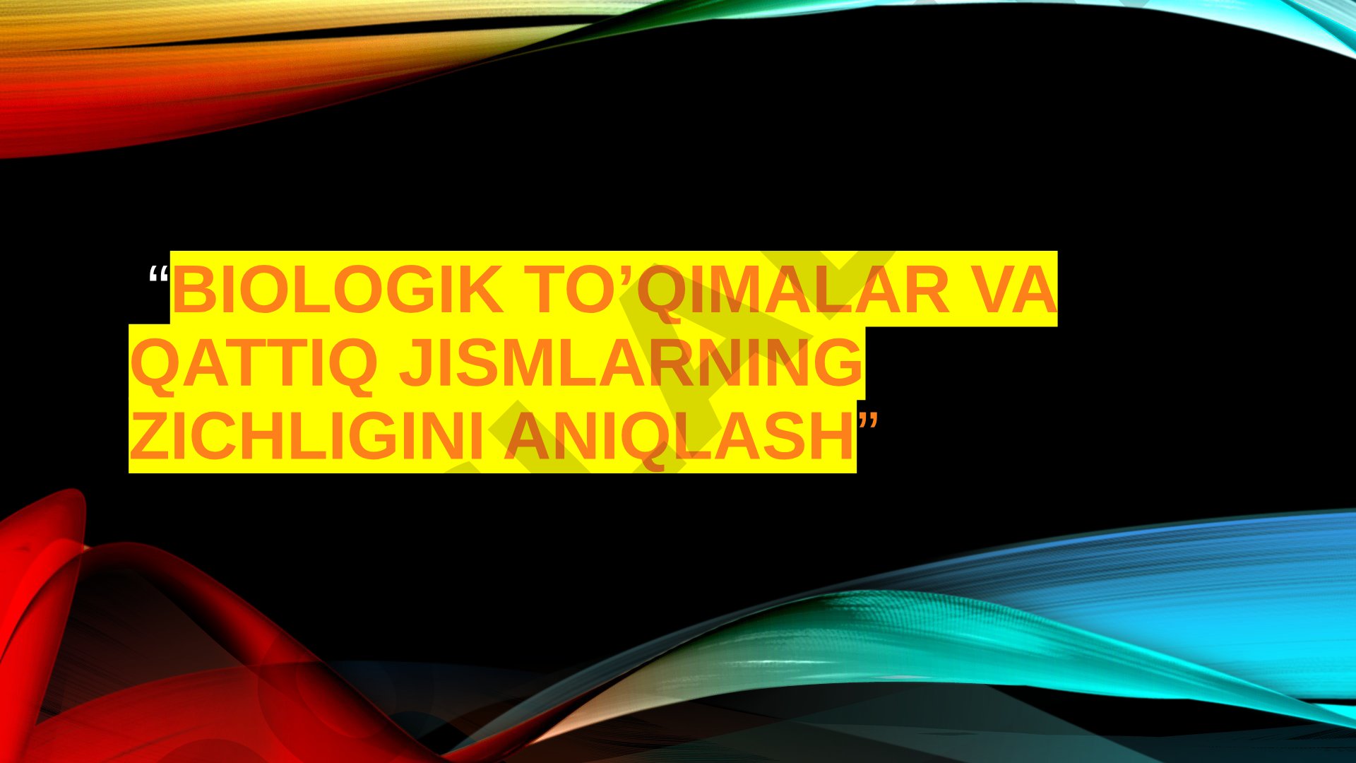 Biologik to'qimalar va qattiq jismlarning zichligini aniqlash
