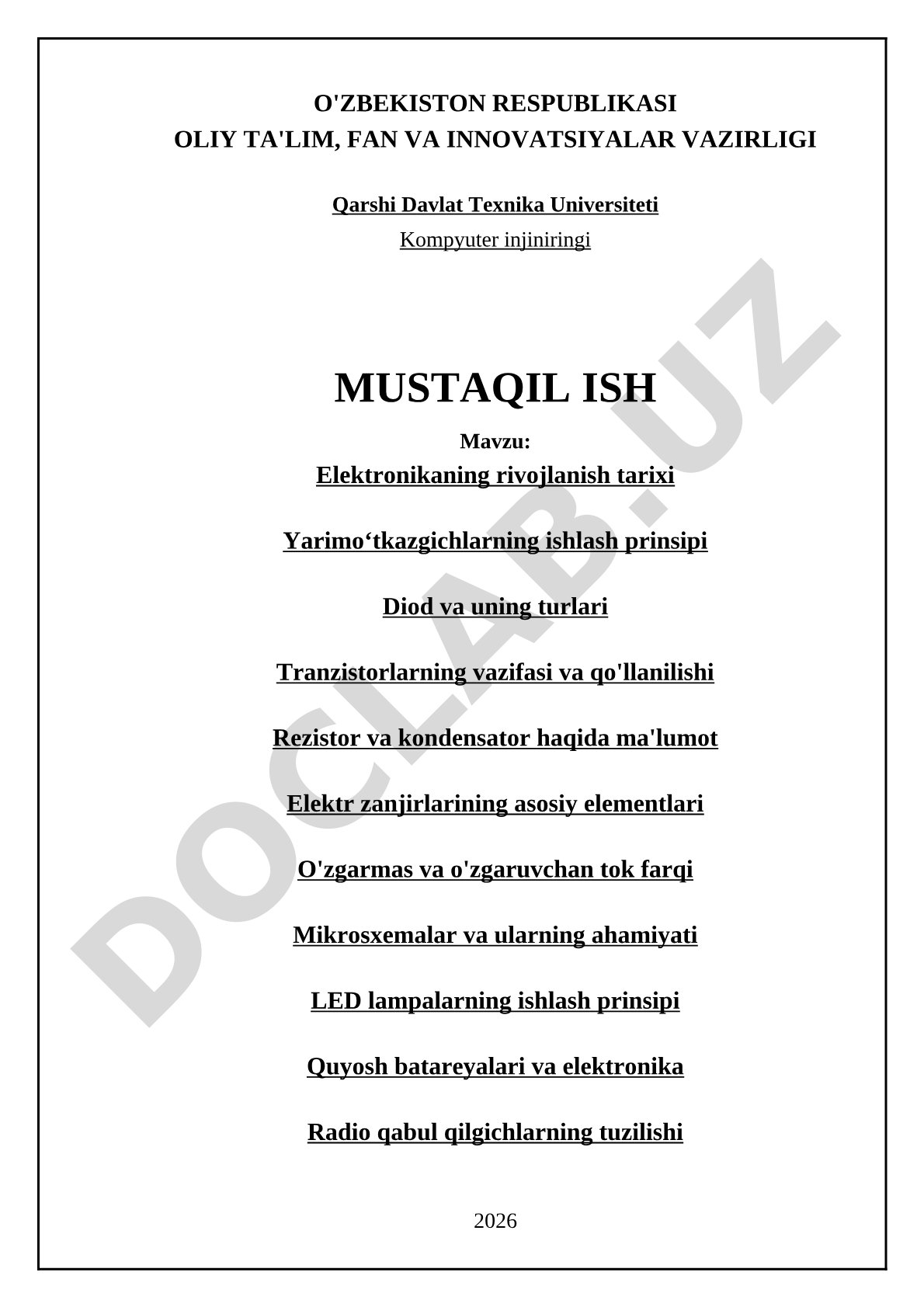 Elektronikaning rivojlanish tarixi