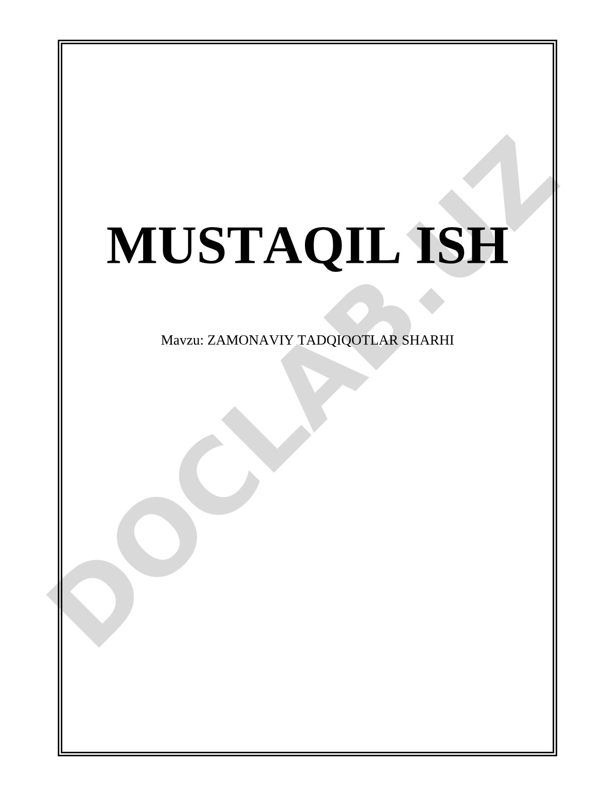 Zamonaviy tadqiqotlar sharhi