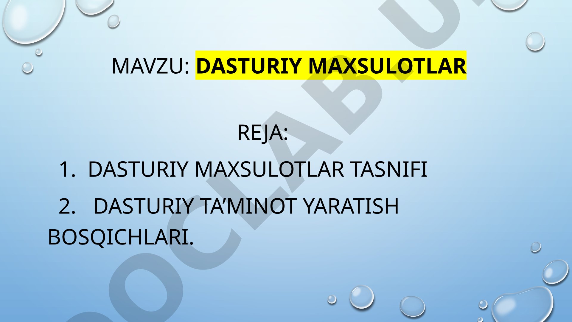Dasturiy ta'minot turlari va yaratish bosqichlari haqida taqdimot