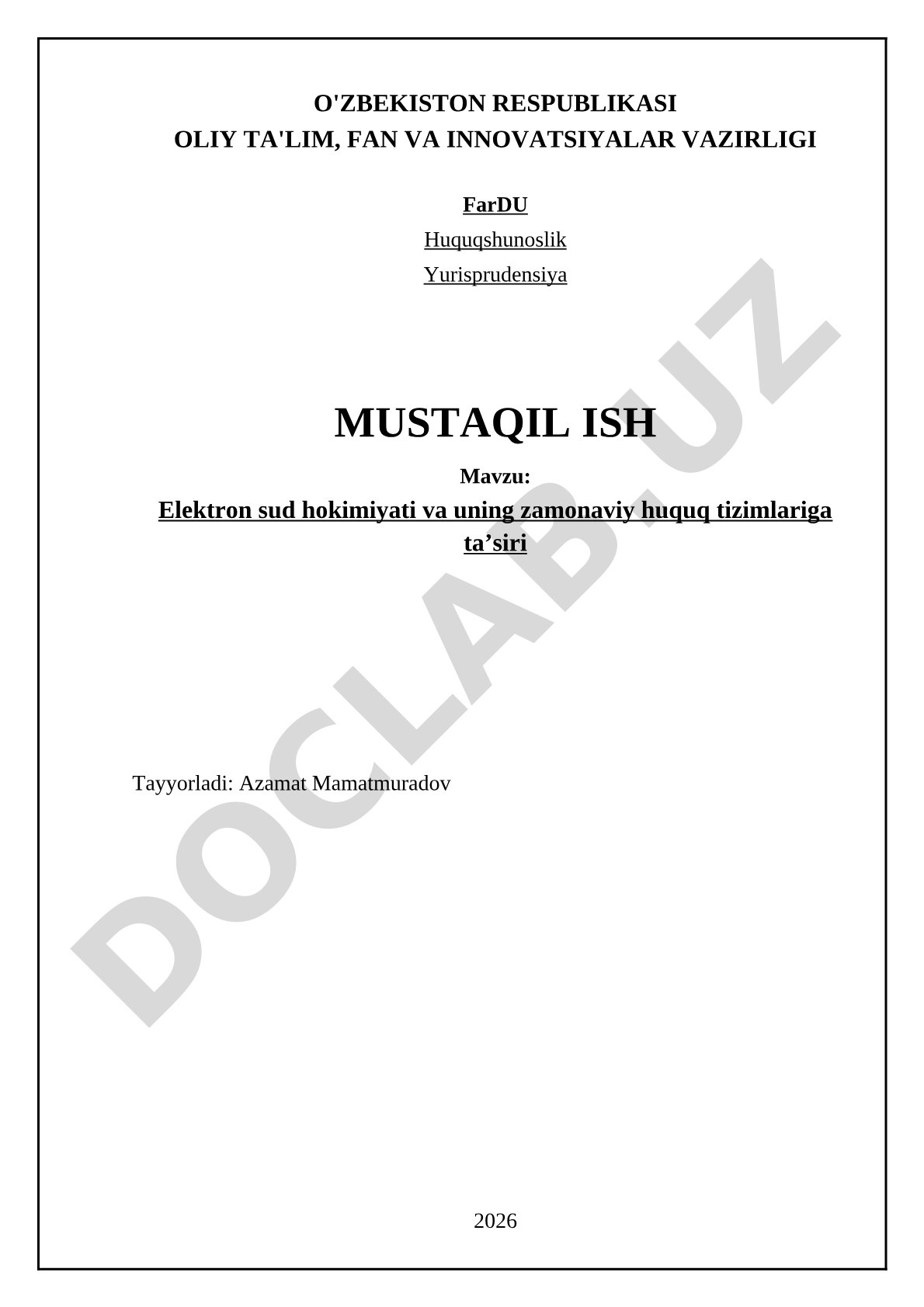 Elektron sud hokimiyati va uning zamonaviy huquq tizimlariga ta'siri