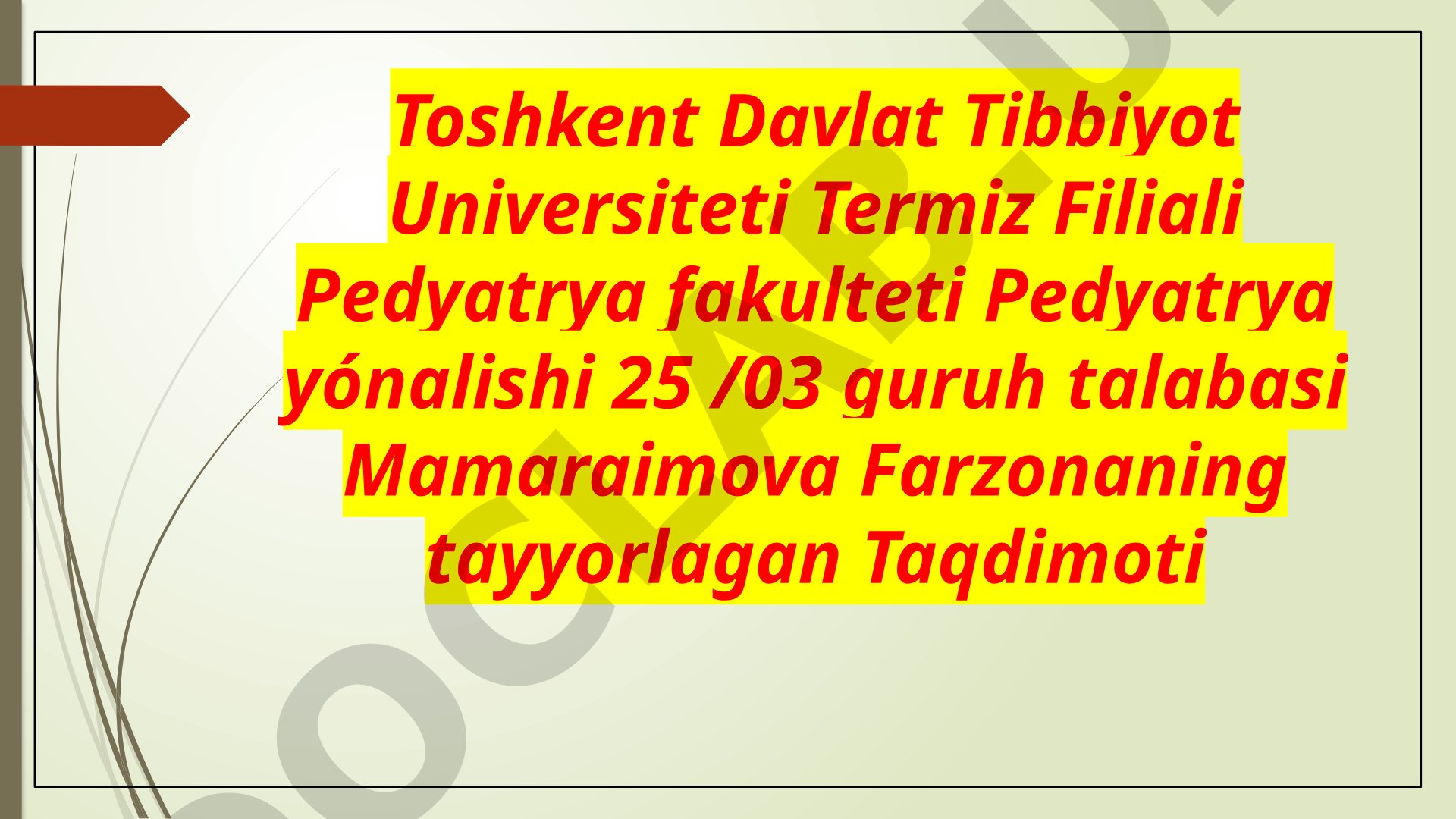 O'zbekiston Respublikasi tashqi siyosatining muhim yo'nalishlari