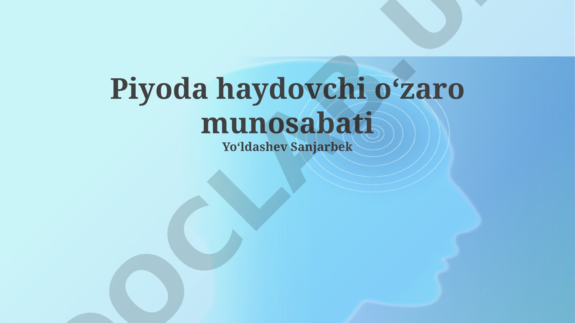 Piyoda haydovchi oʻzaro munosabati