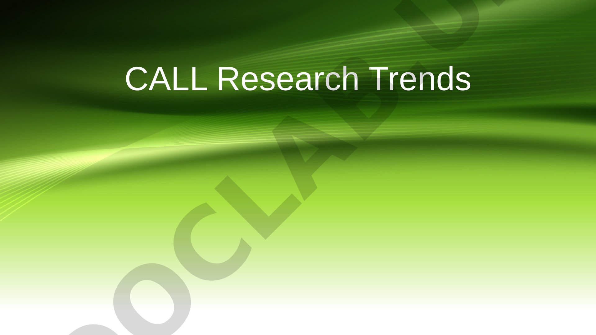 CALL Research Trends