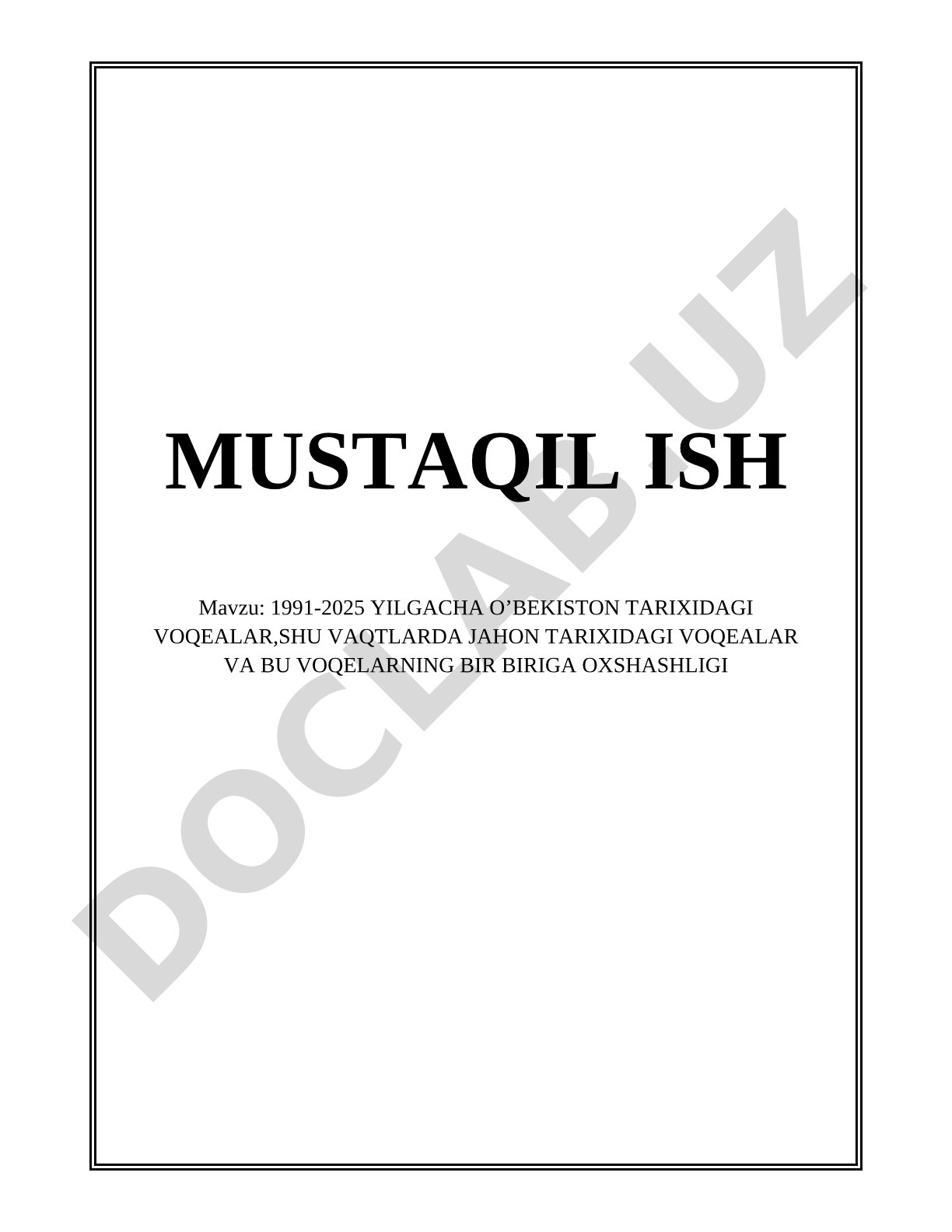 O'zbekiston va jahon tarixidagi voqealar o'xshashligi (1991-2025)