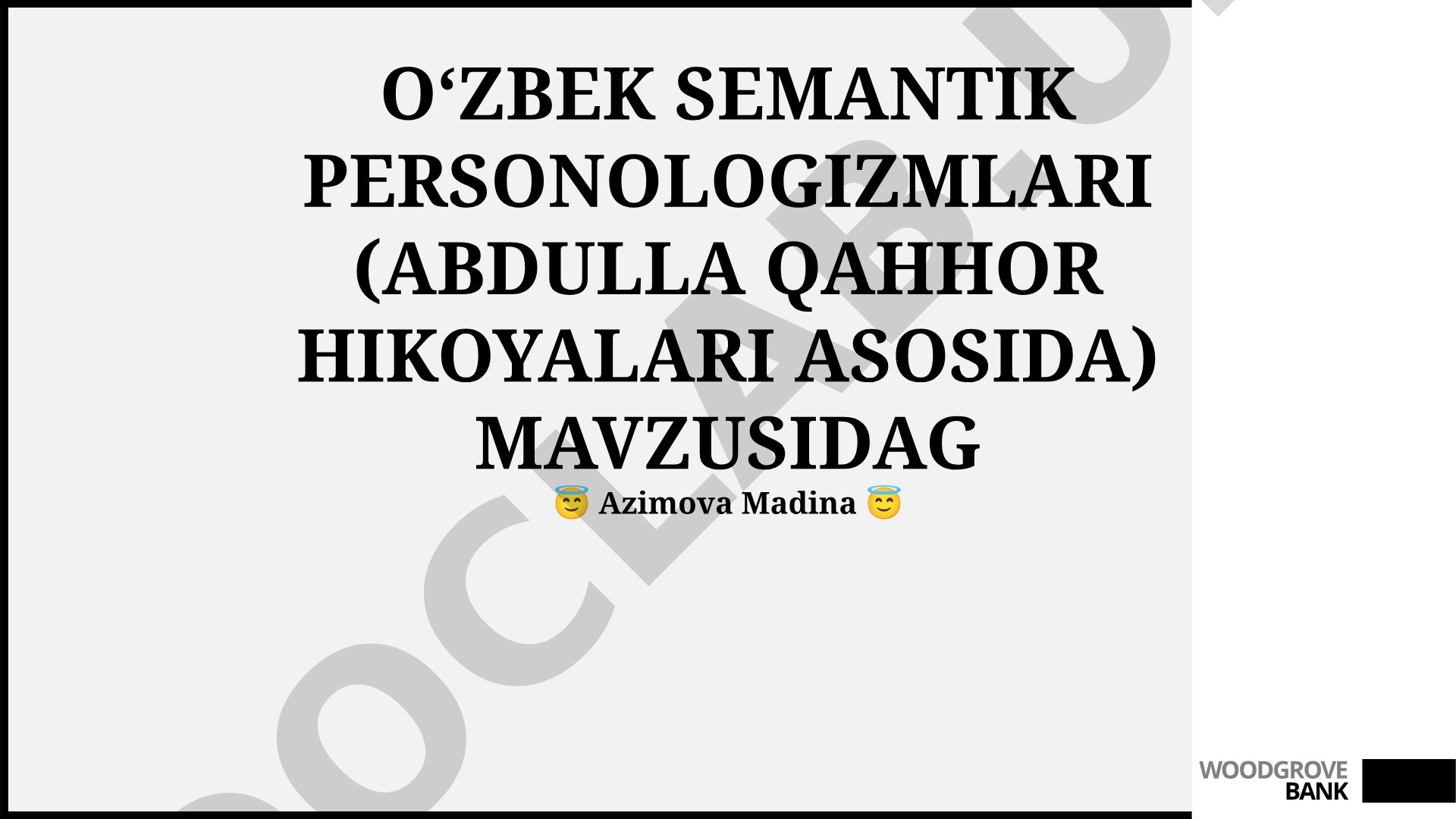 O‘zbek semantik personologizmlari (Abdulla Qahhor hikoyalari asosida)