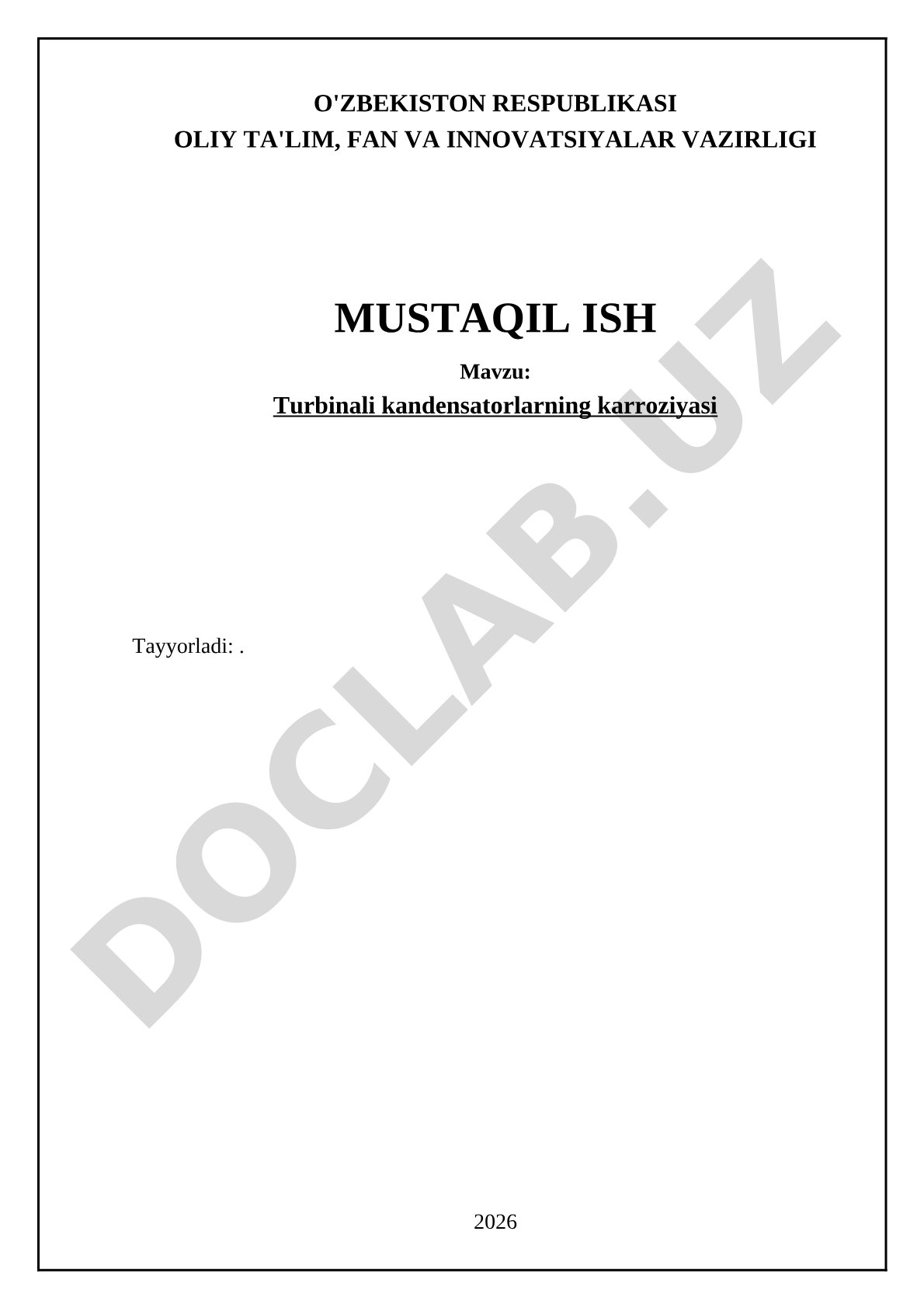 Turbinali kondensatorlarning korroziyasi