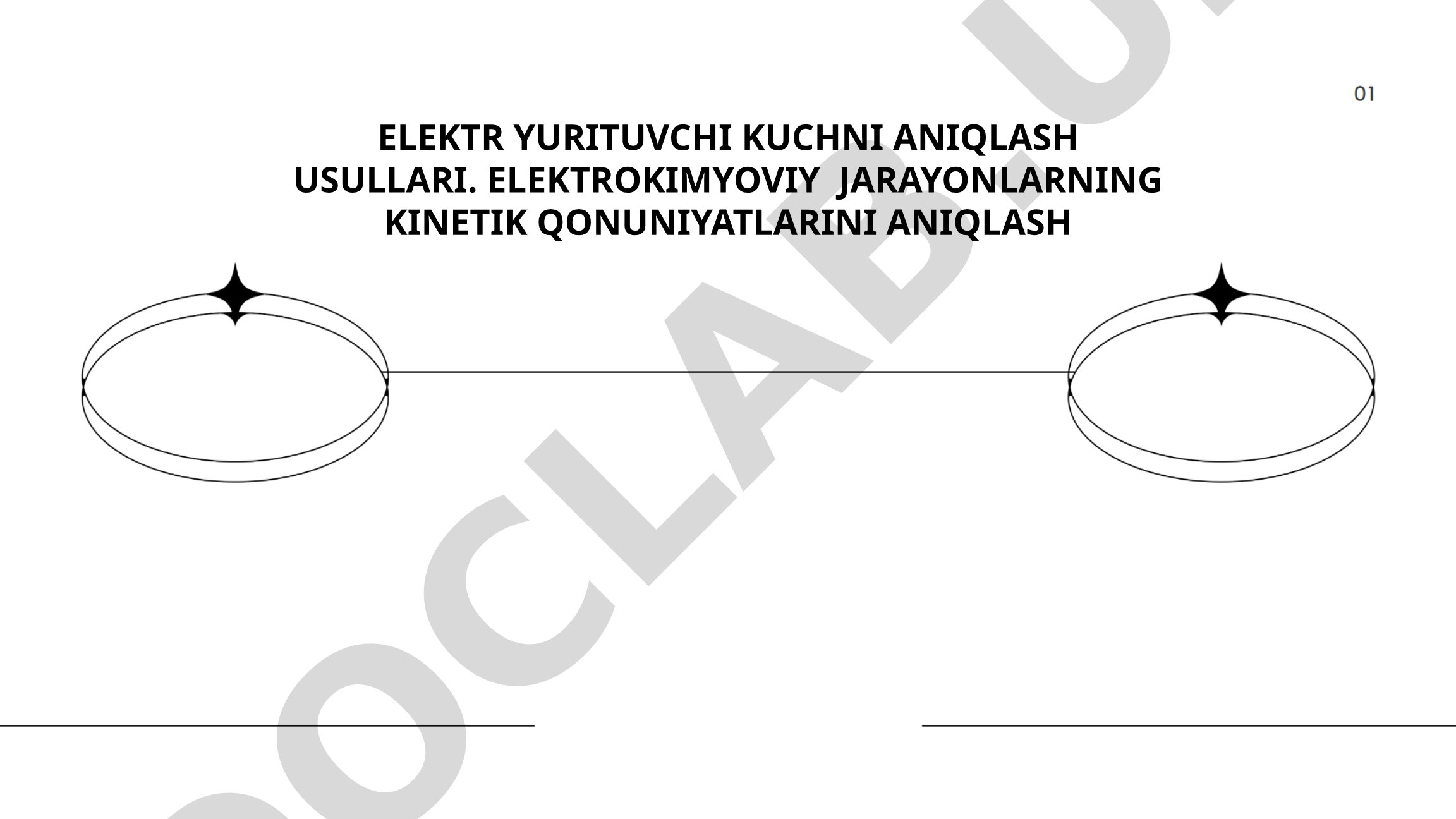 Elektr yurituvchi kuchni aniqlash usullari. Elektrokimyoviy jarayonlarning kinetik qonuniyatlarini aniqlash