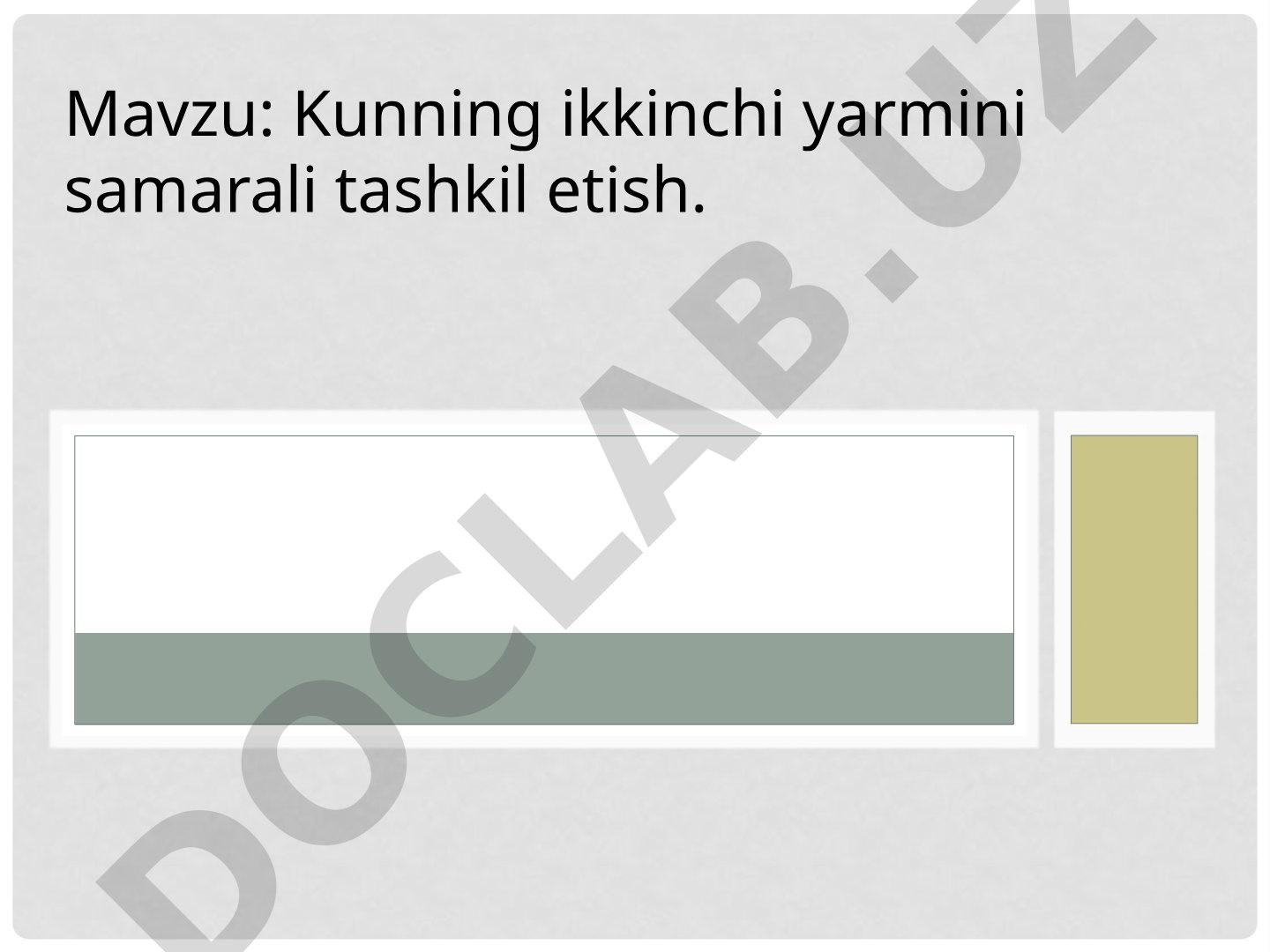 Kunning ikkinchi yarmini samarali tashkil etish