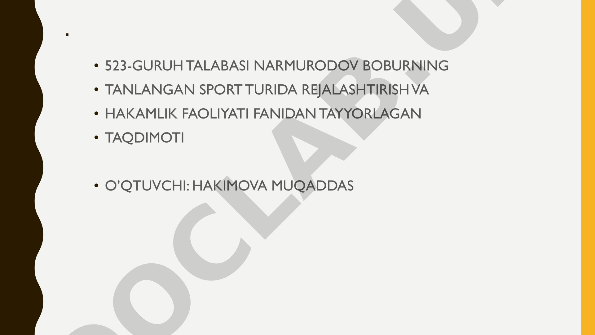 Hakamning musobaqadagi vazifalari