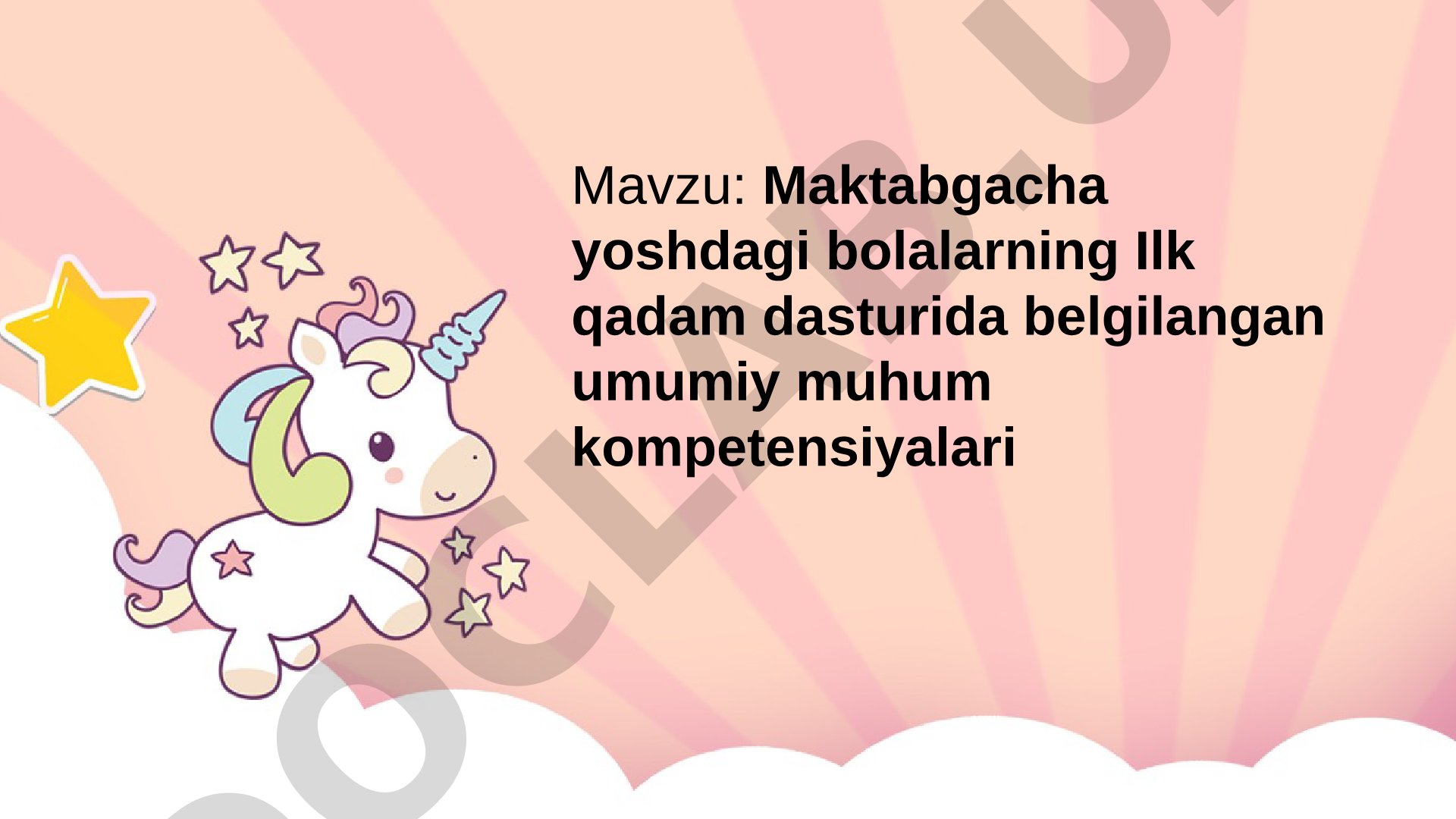 Maktabgacha yoshdagi bolalarning Ilk qadam dasturida belgilangan umumiy muhum kompetensiyalari