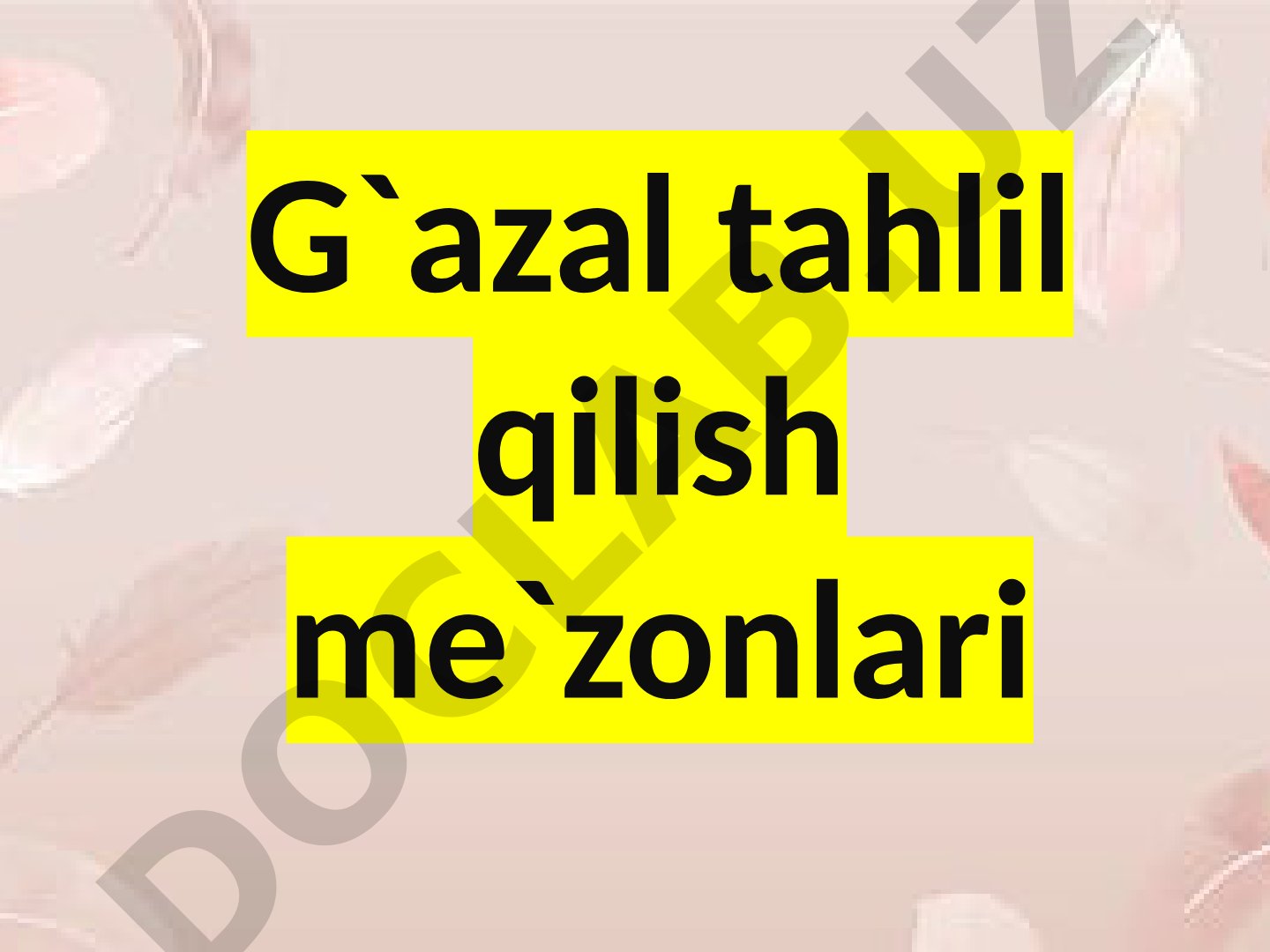 G'azal tahlil qilish mezonlari