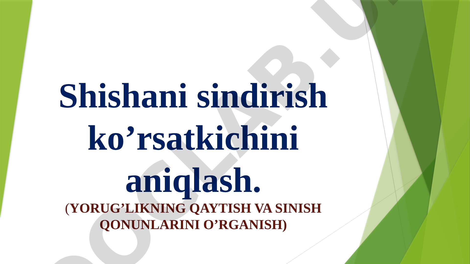 Shishani sindirish ko'rsatkichini aniqlash