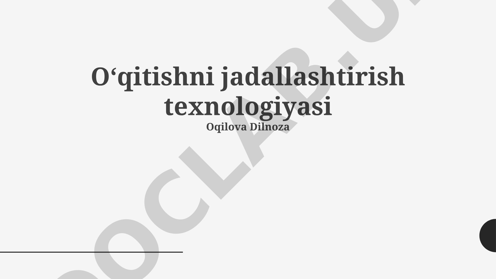 O'qitishni jadallashtirish texnologiyasi