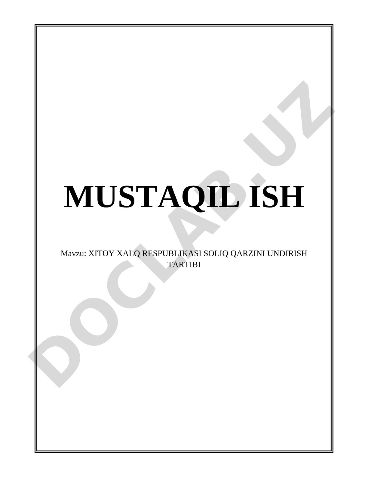 Xitoy Xalq Respublikasi soliq qarzini undirish tartibi
