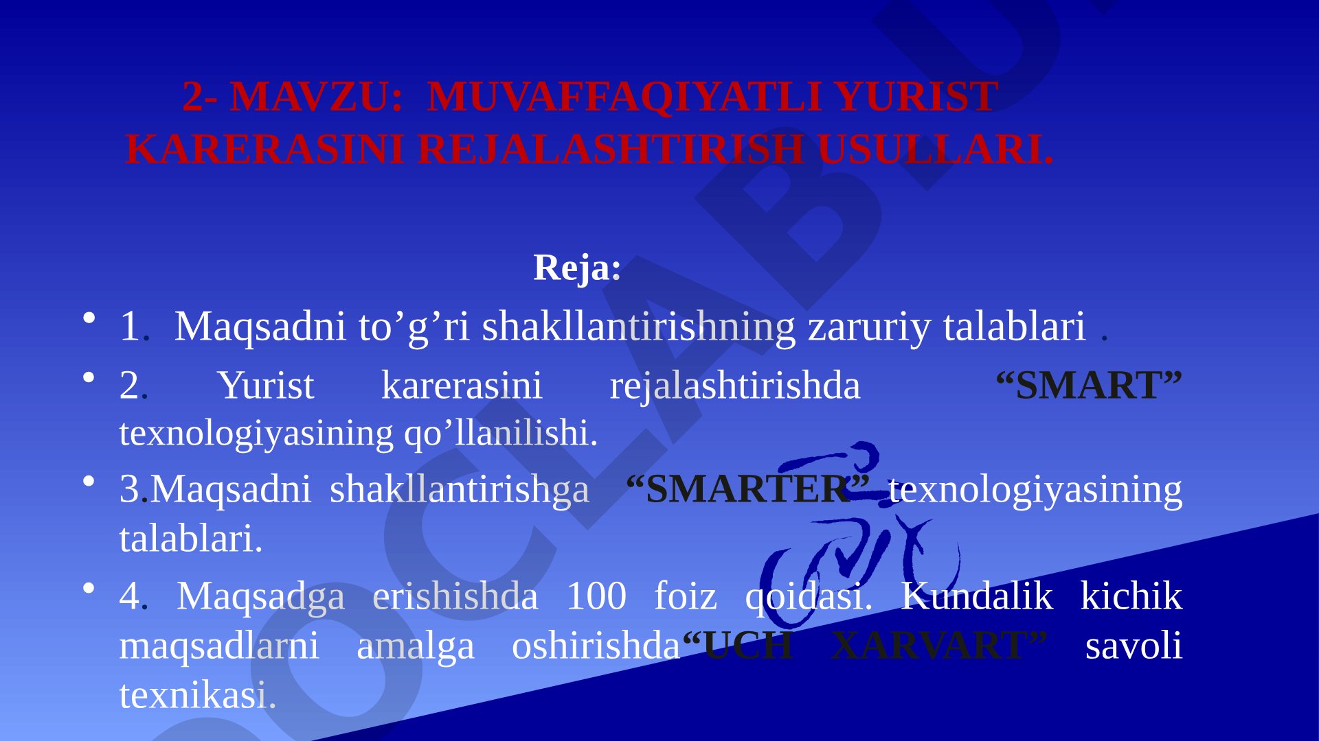 Muvaffaqiyatli yurist karerasini rejalashtirish usullari