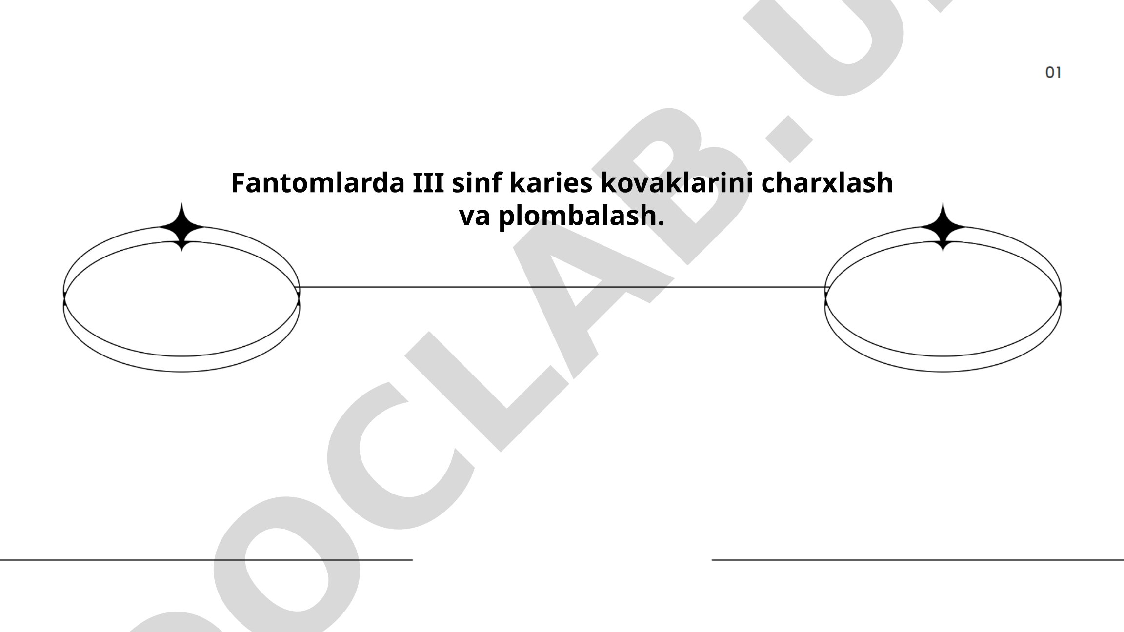 Fantomlarda III sinf karies kovaklarini charxlash va plombalash