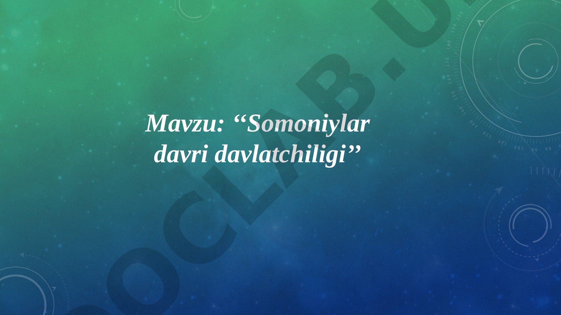 Somoniylar davri davlatchiligi