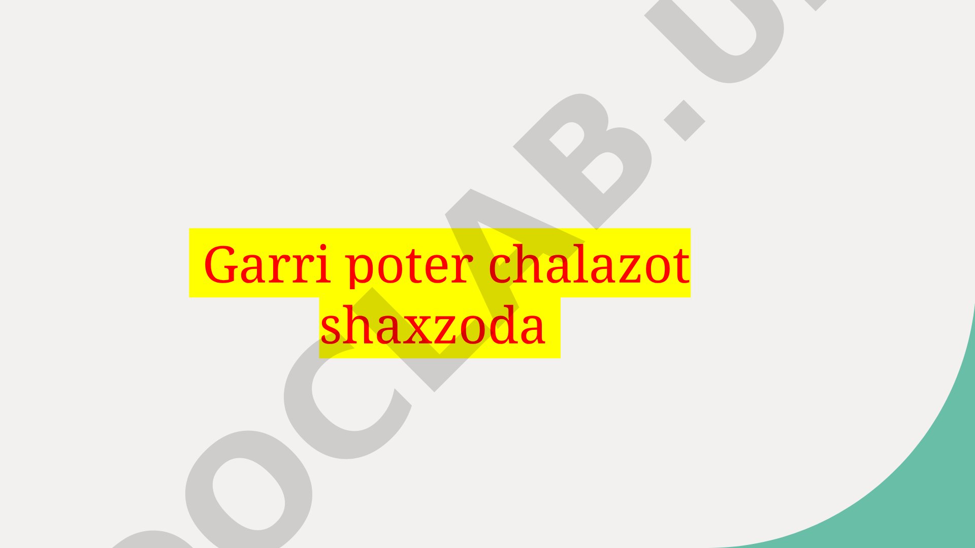 Garri Poter va sehrli realizm: O'zbek adabiyotida yangi muhit yaratish