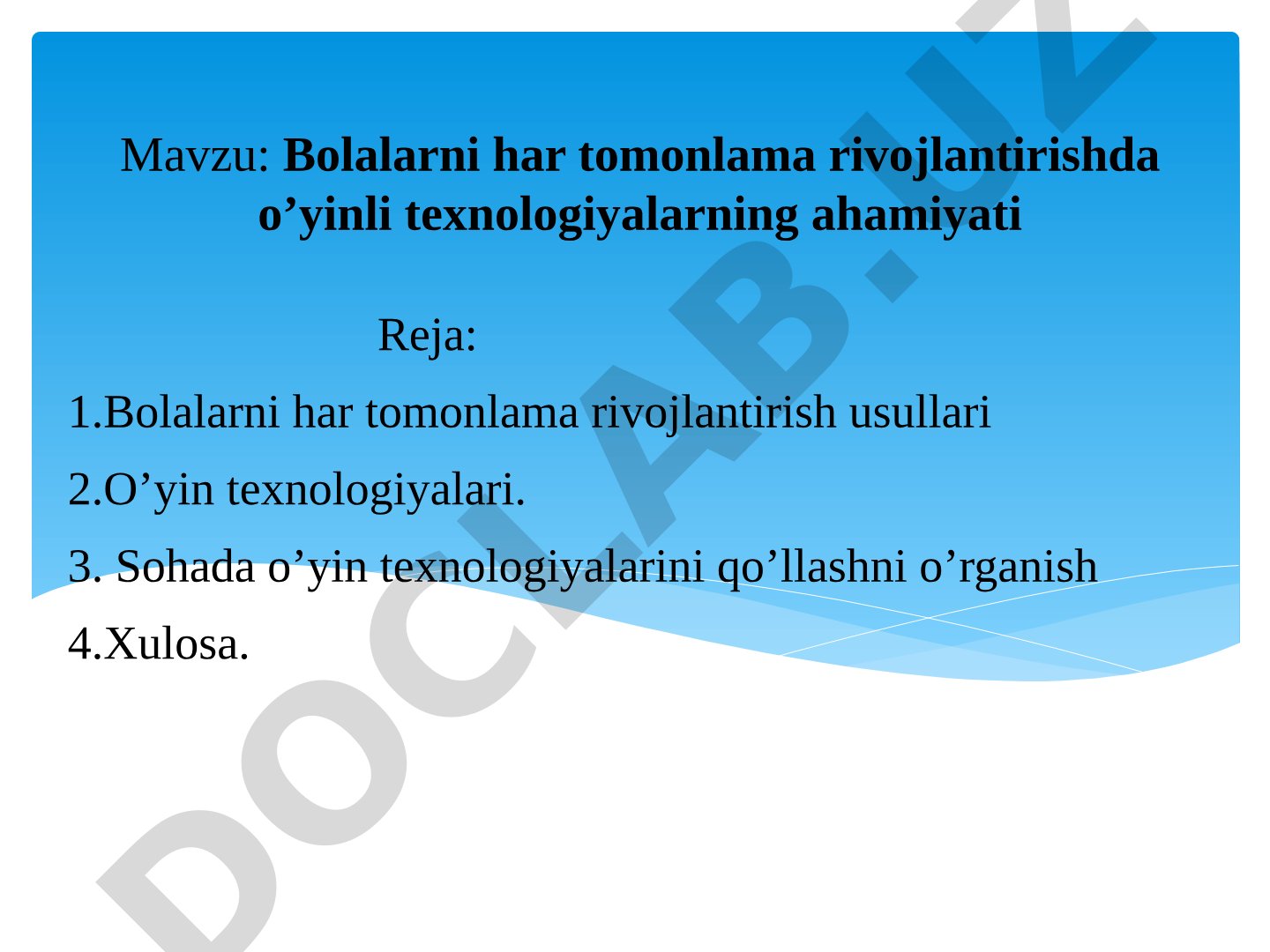Bolalarni har tomonlama rivojlantirishda o'yinli texnologiyalarning ahamiyati