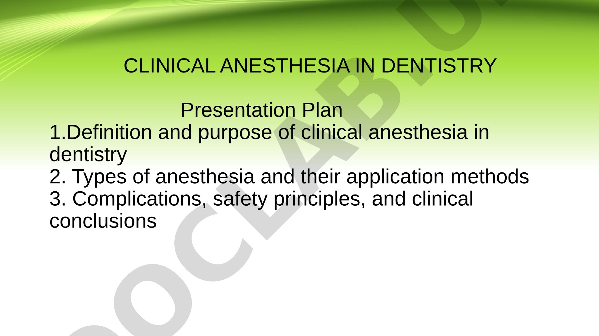Clinical Anesthesia in Dentistry