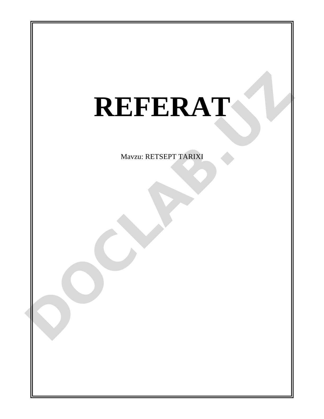 Retsept tarixi