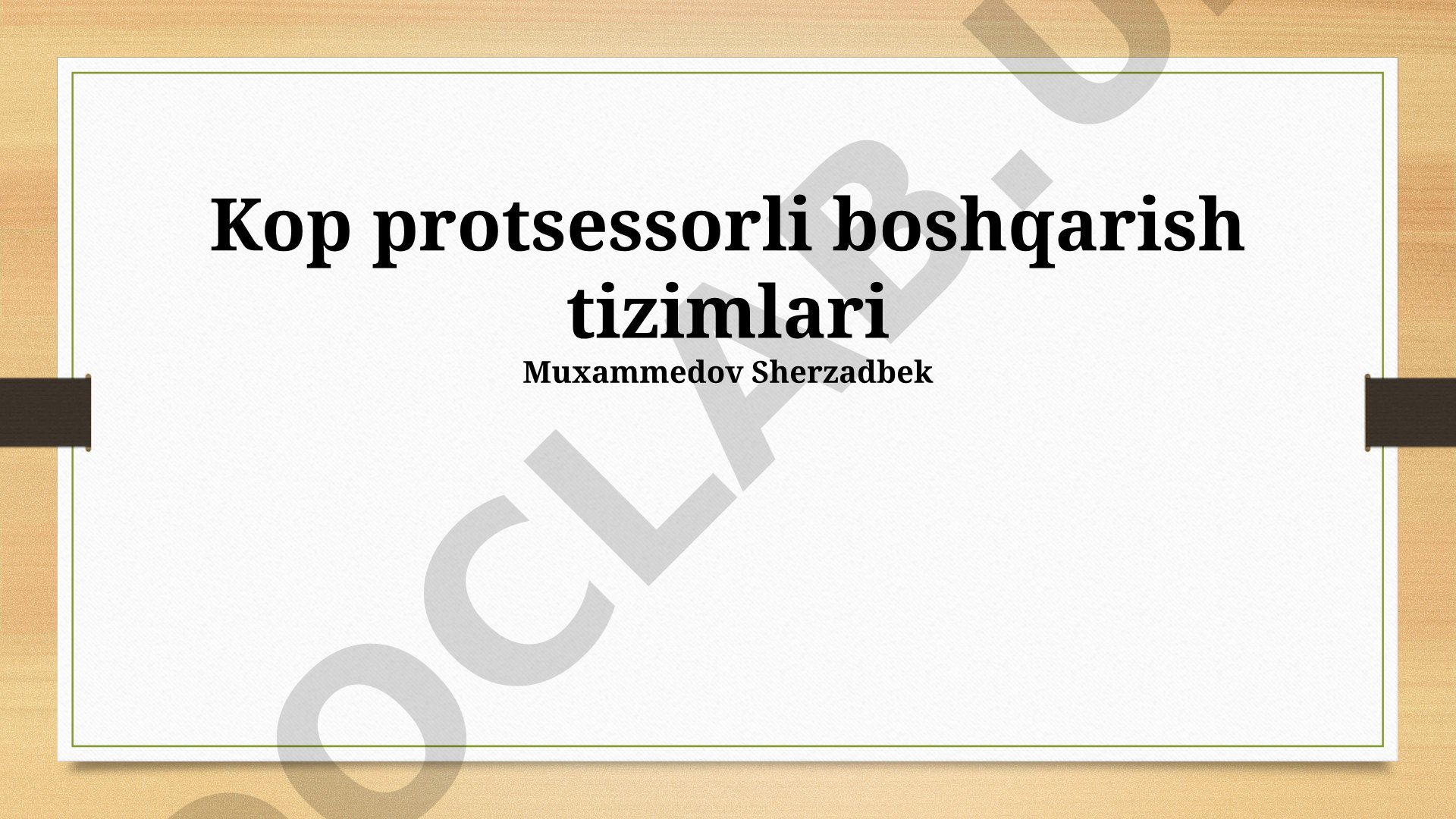 Ko'p protsessorli boshqarish tizimlari