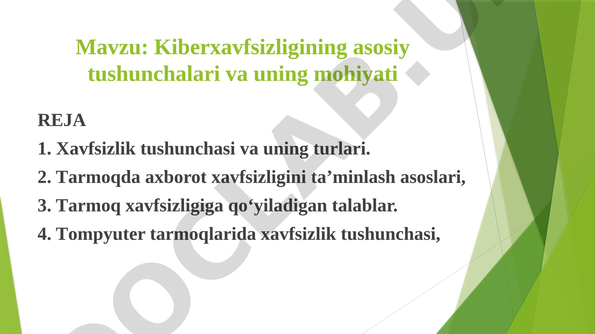 Kiberxavfsizligining asosiy tushunchalari va uning mohiyati